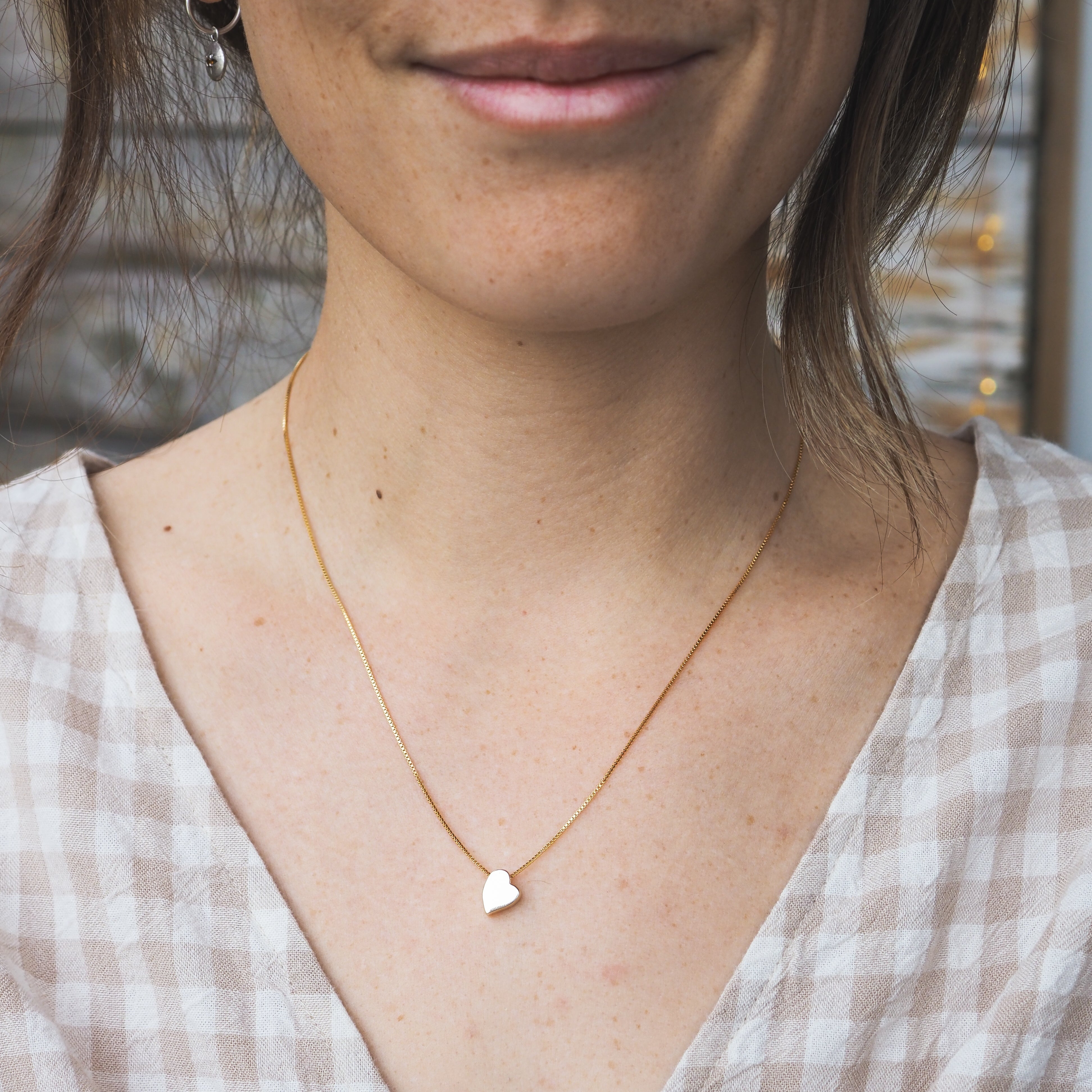 Heart Charm Necklace - Gold Plated
