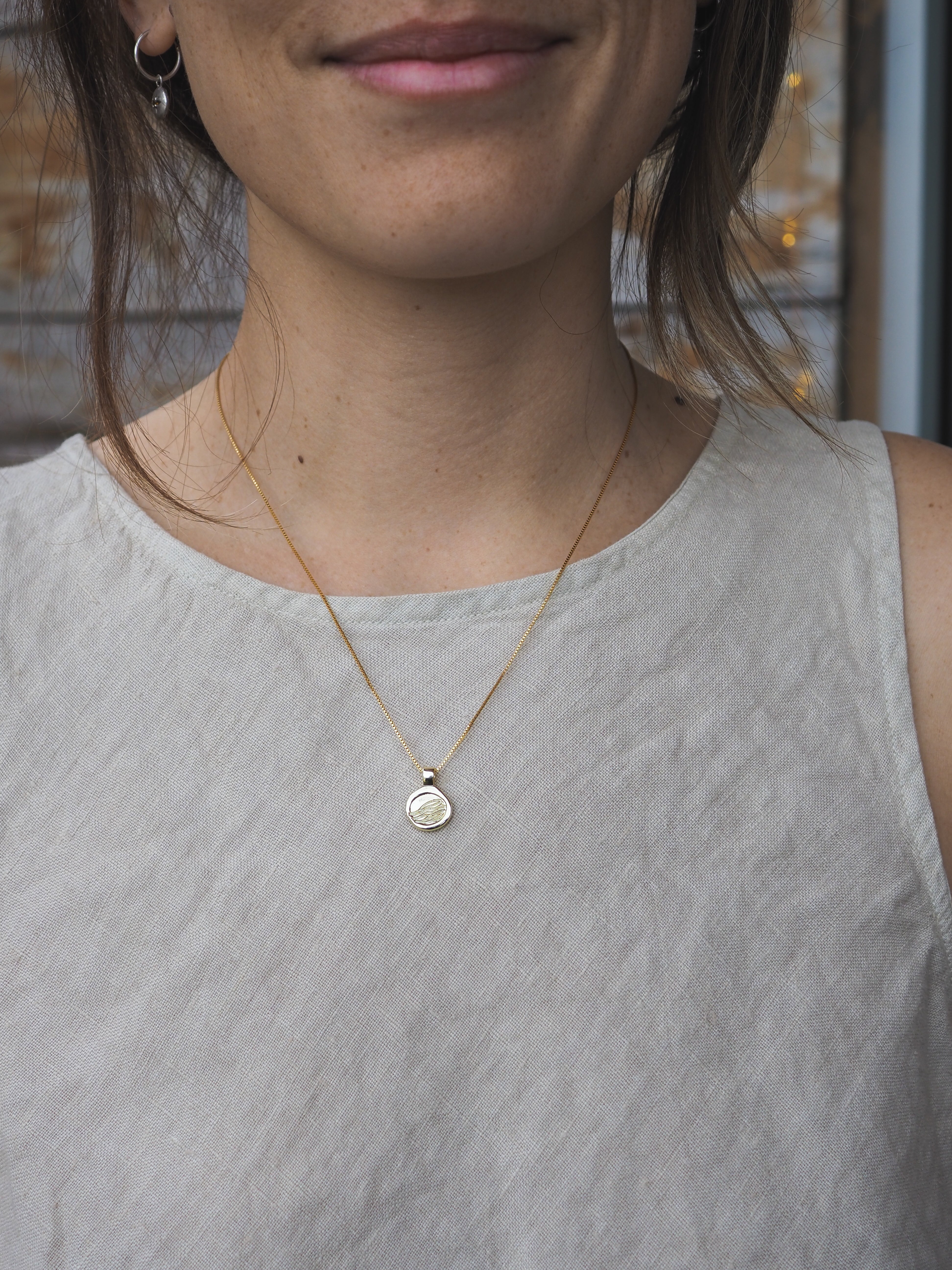 Wave Love Charm Necklace - Gold Plated