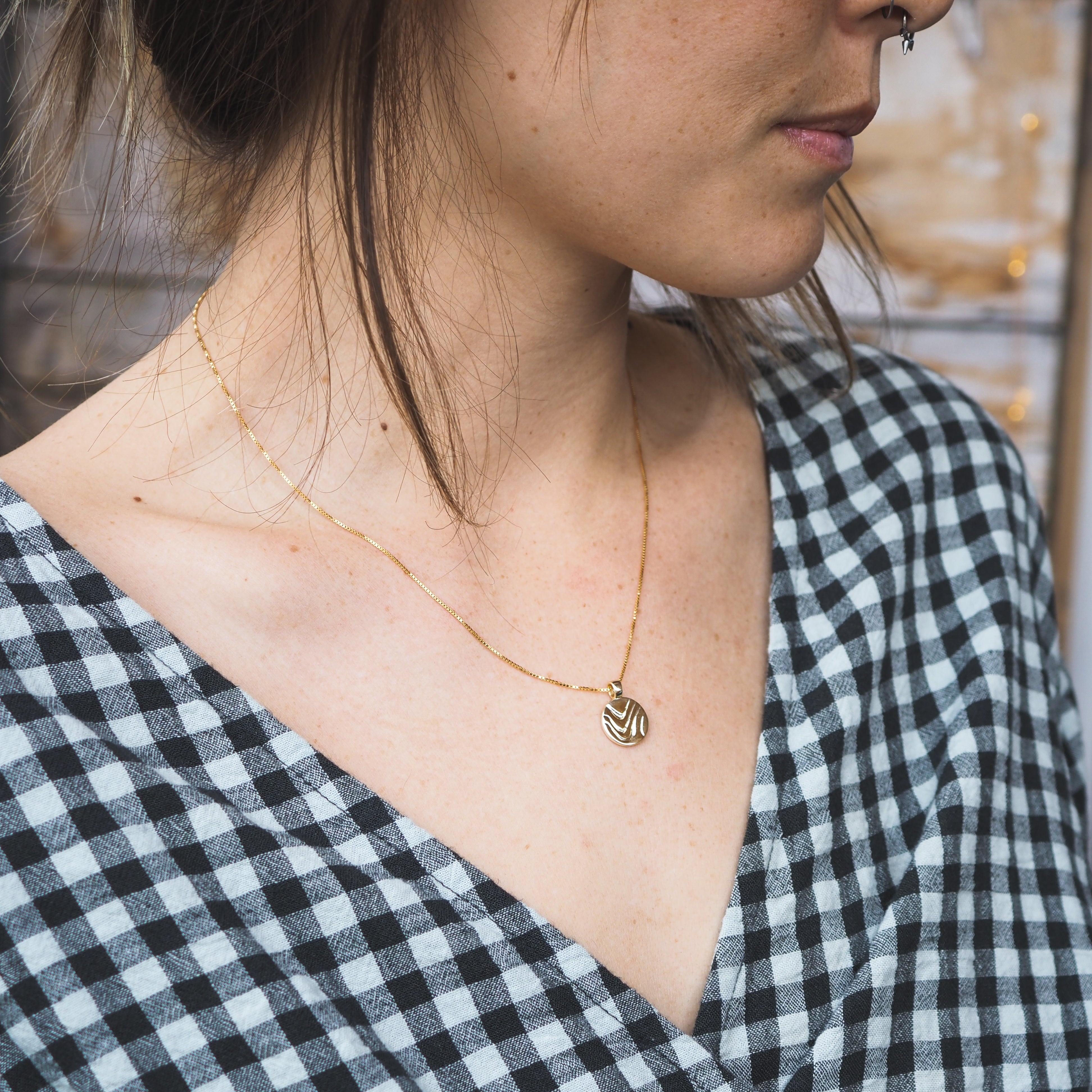 Moyeha Charm Pendant Necklace - Gold Plated