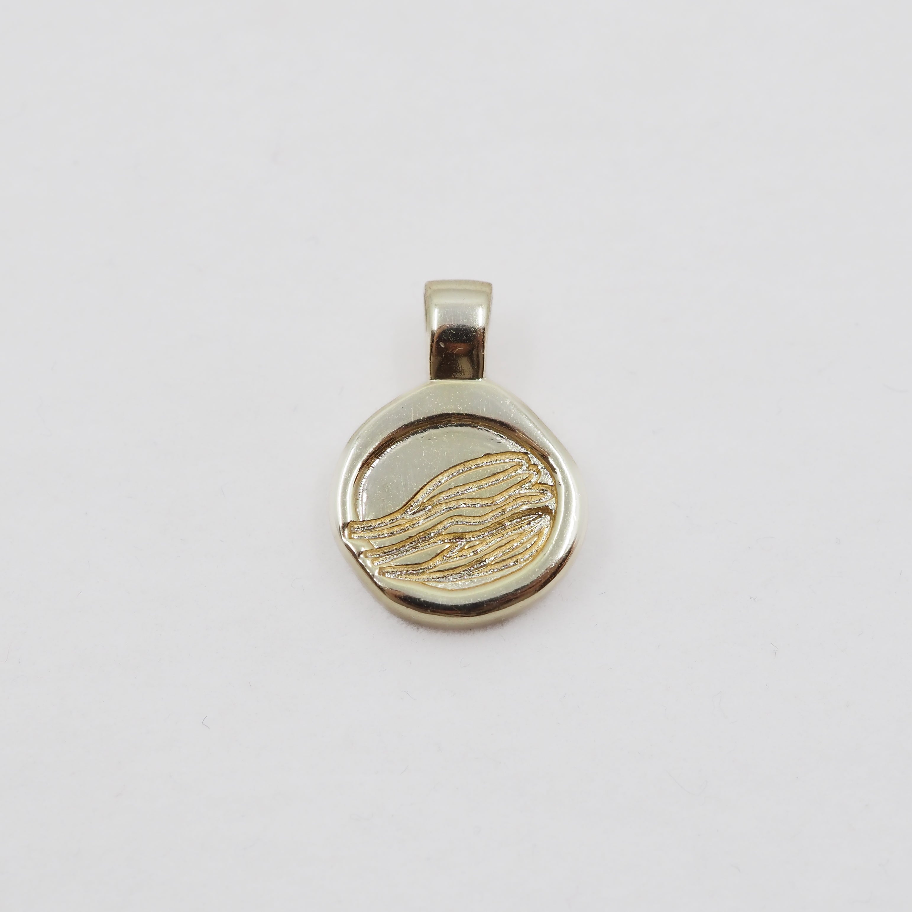 Wave Love Charm Pendant Necklace - Gold Plated
