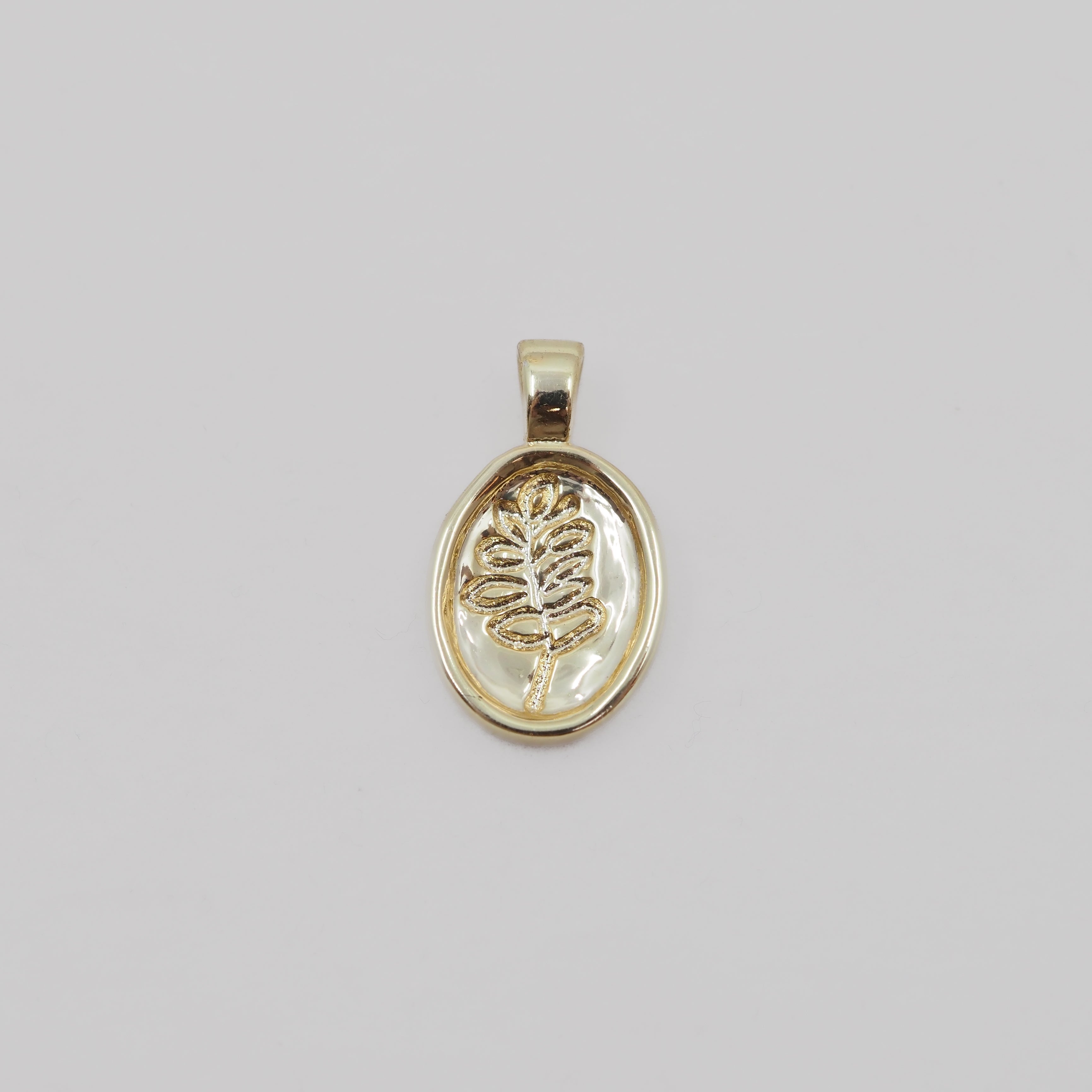 Lupine Charm Pendant Necklace - Gold Plated