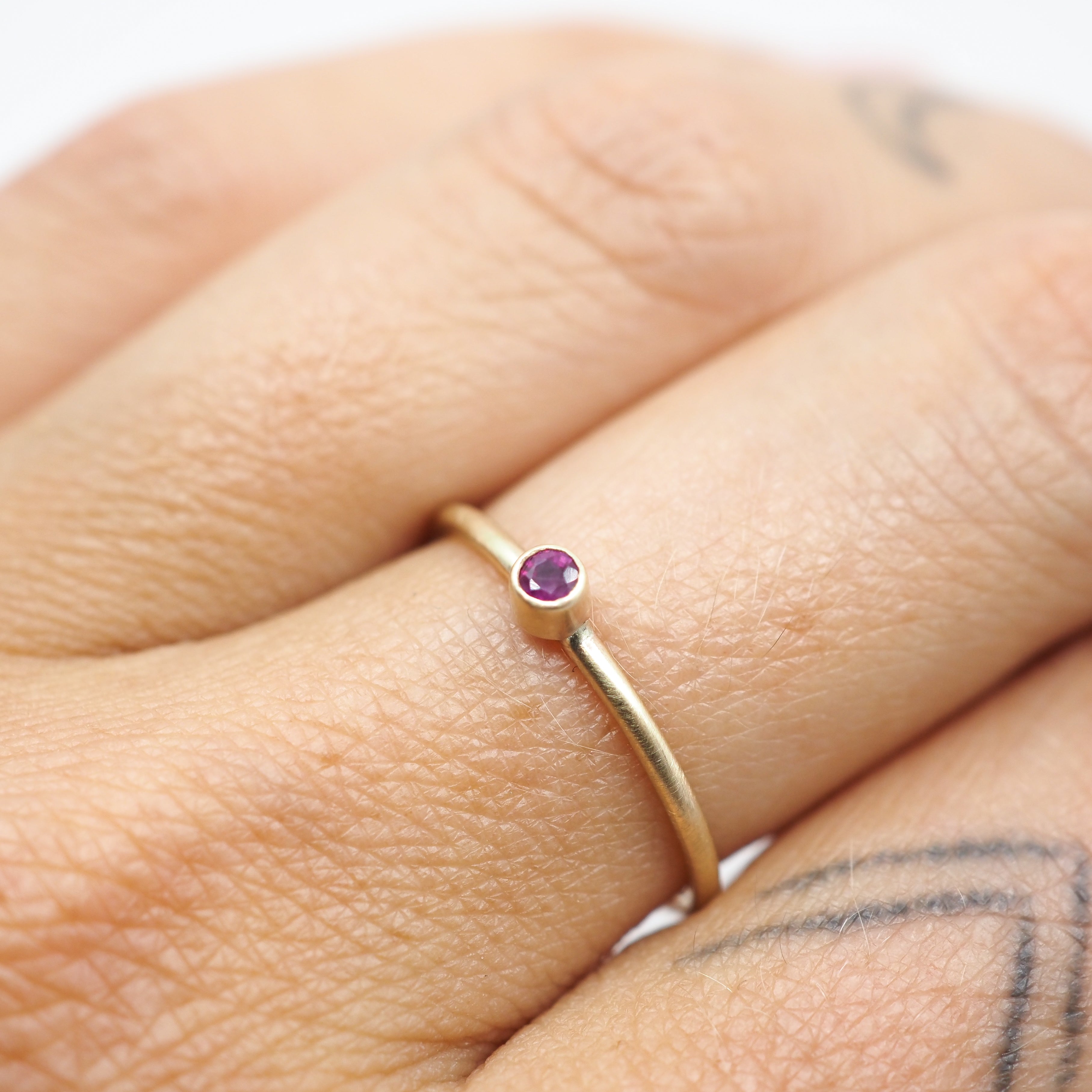 Mini Gemstone Rings - 10k Gold