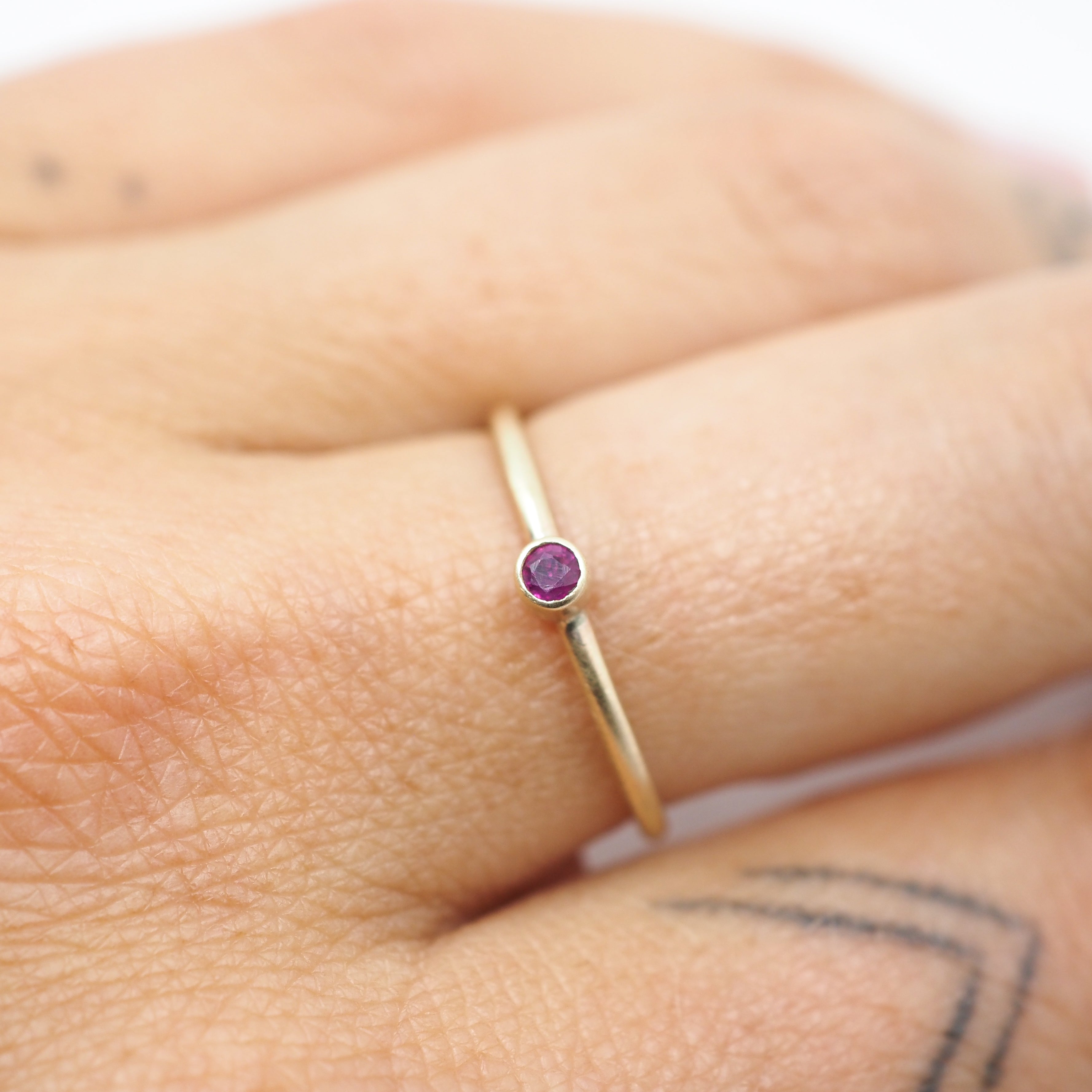Mini Gemstone Rings - 10k Gold