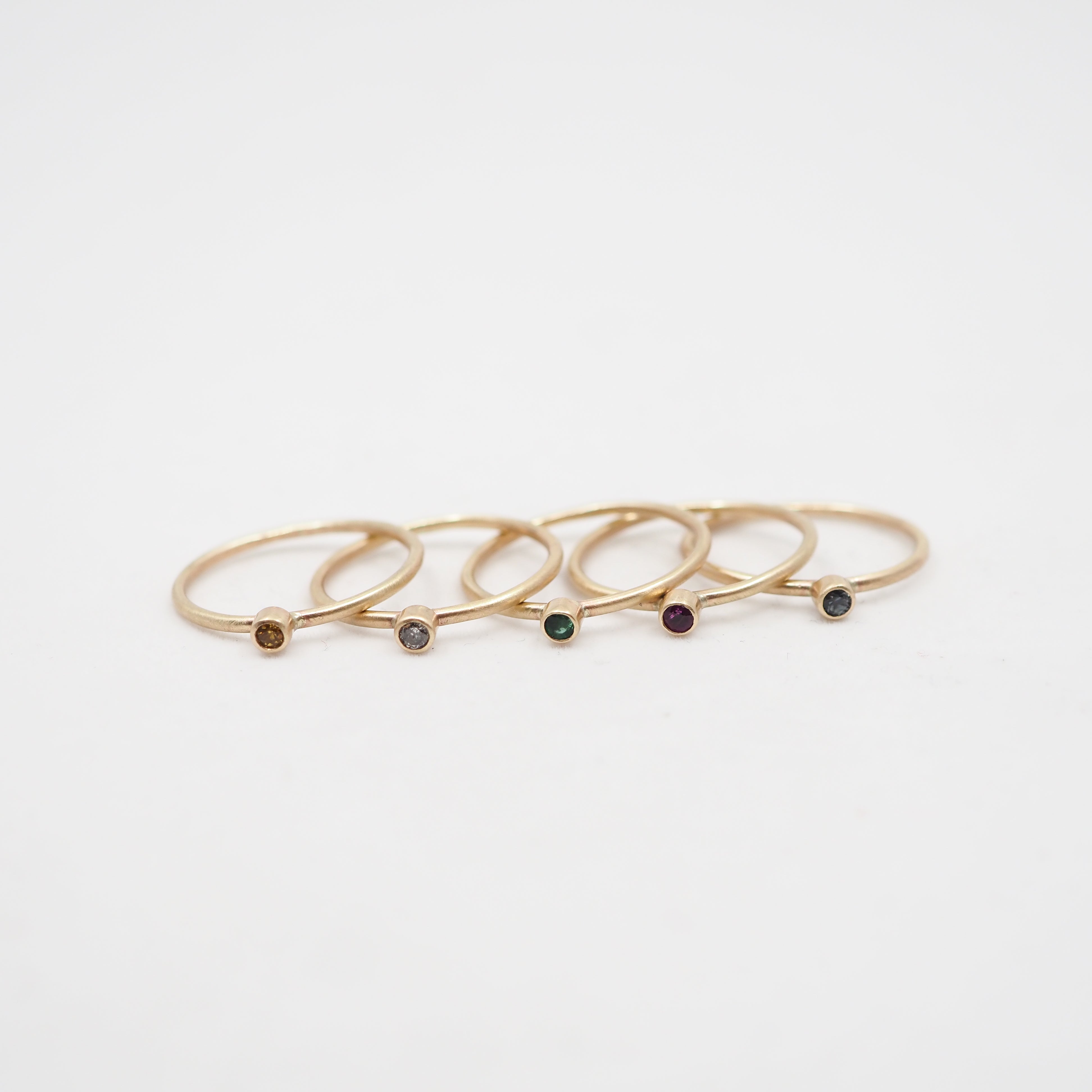 Mini Gemstone Rings - 10k Gold