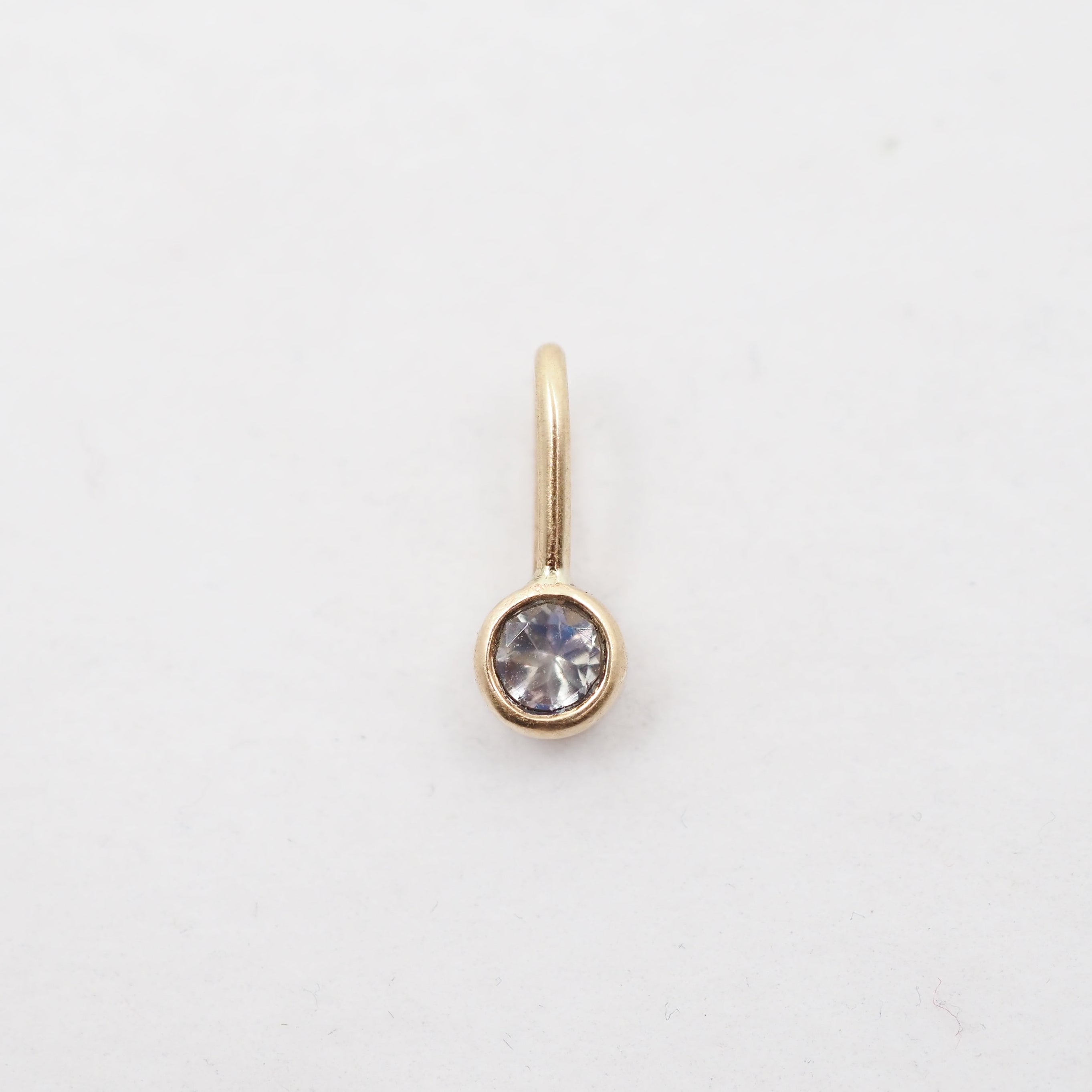 10k Gold Round Bezel Pendant - Moonstone