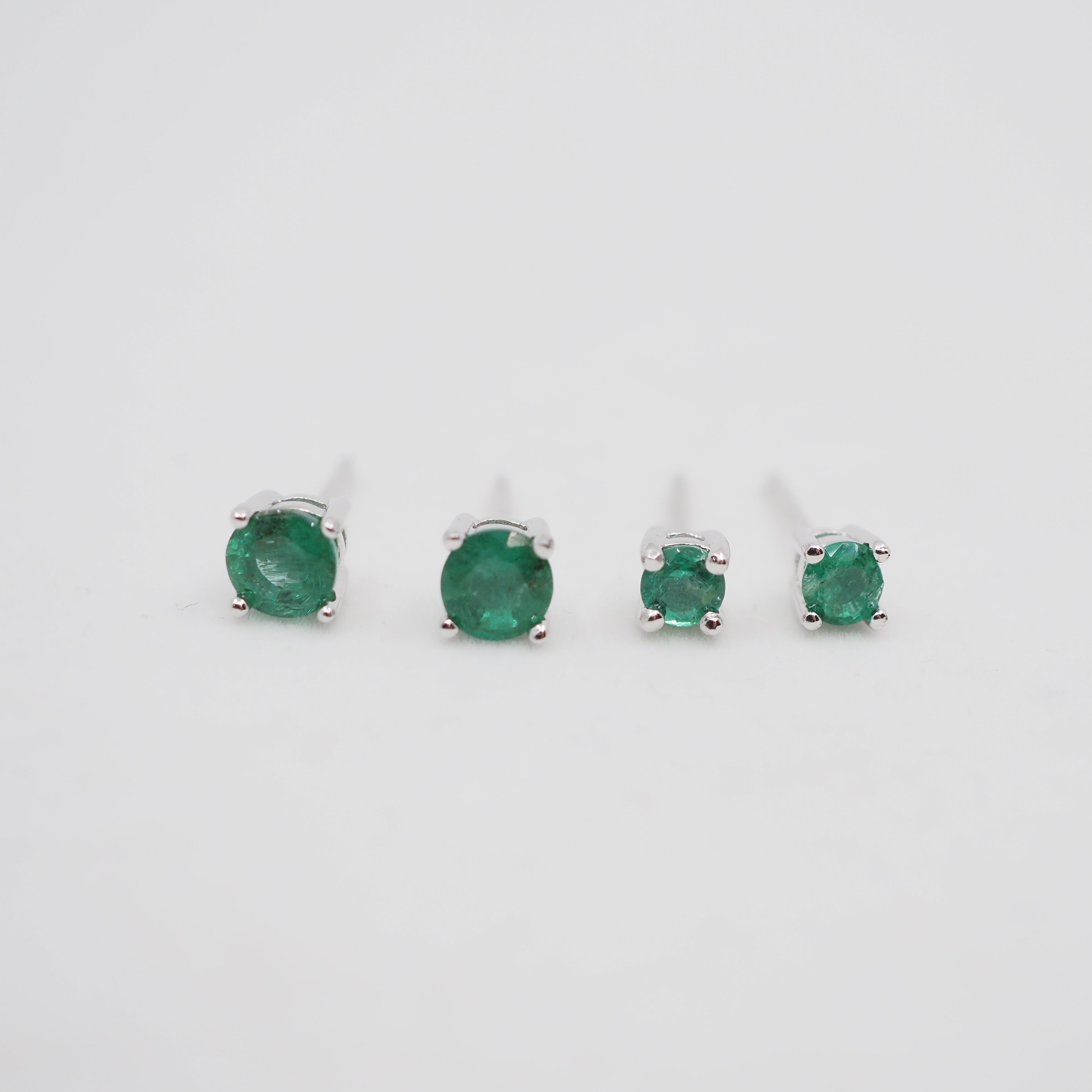 Emerald Claw Studs - Sterling Silver