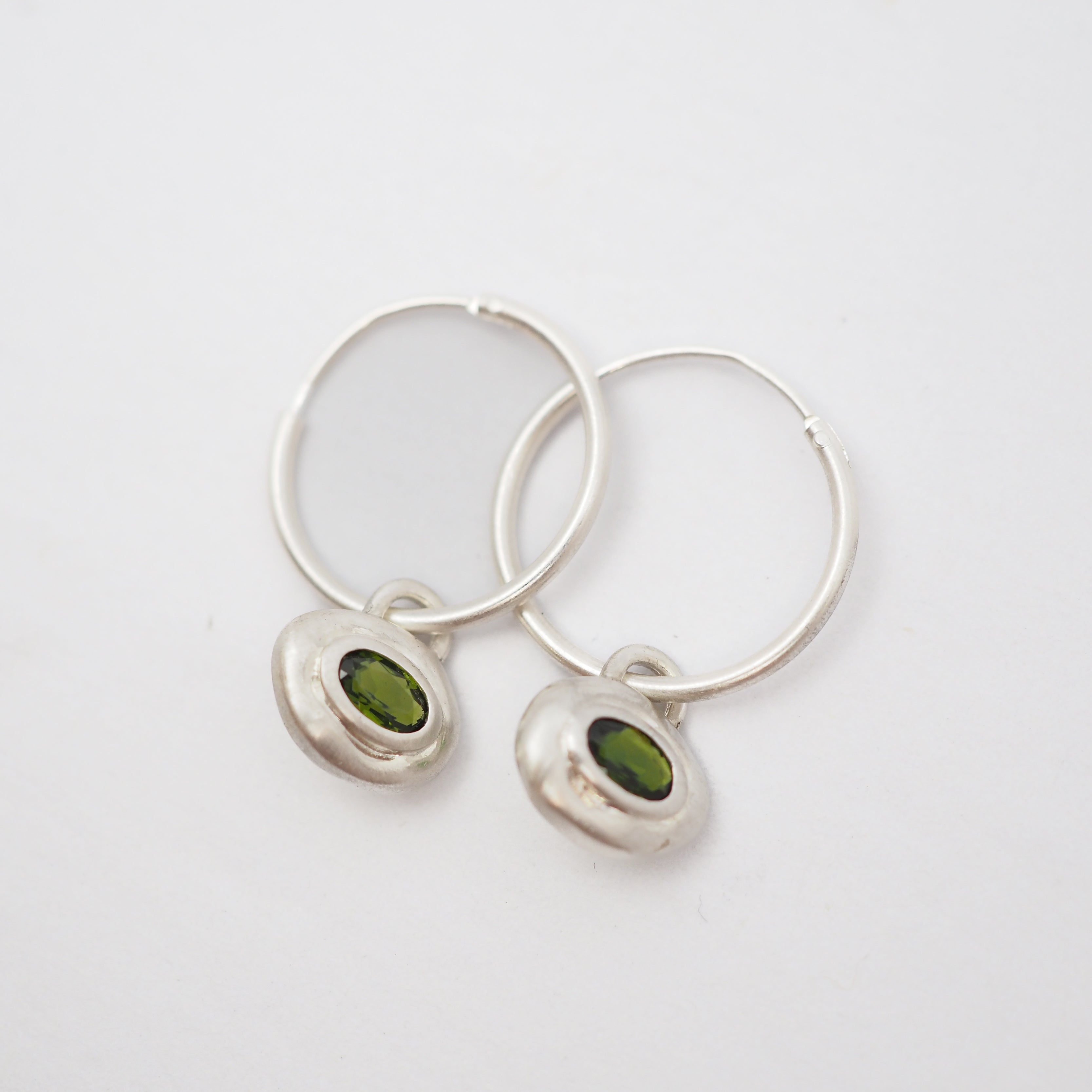 Siren Hoops - Chrome Diopside - Sterling Silver