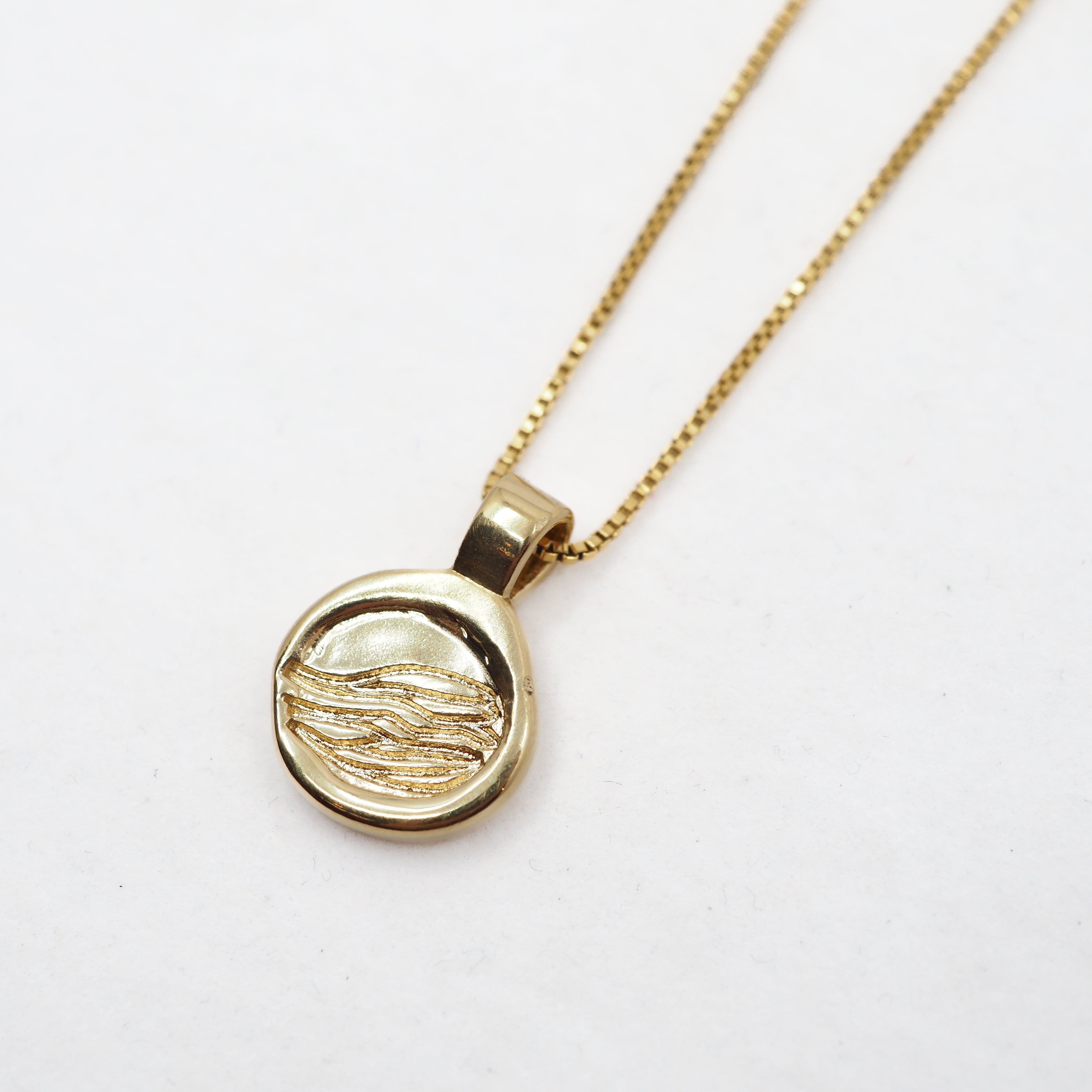 Wave Love Charm Pendant - Gold Plated