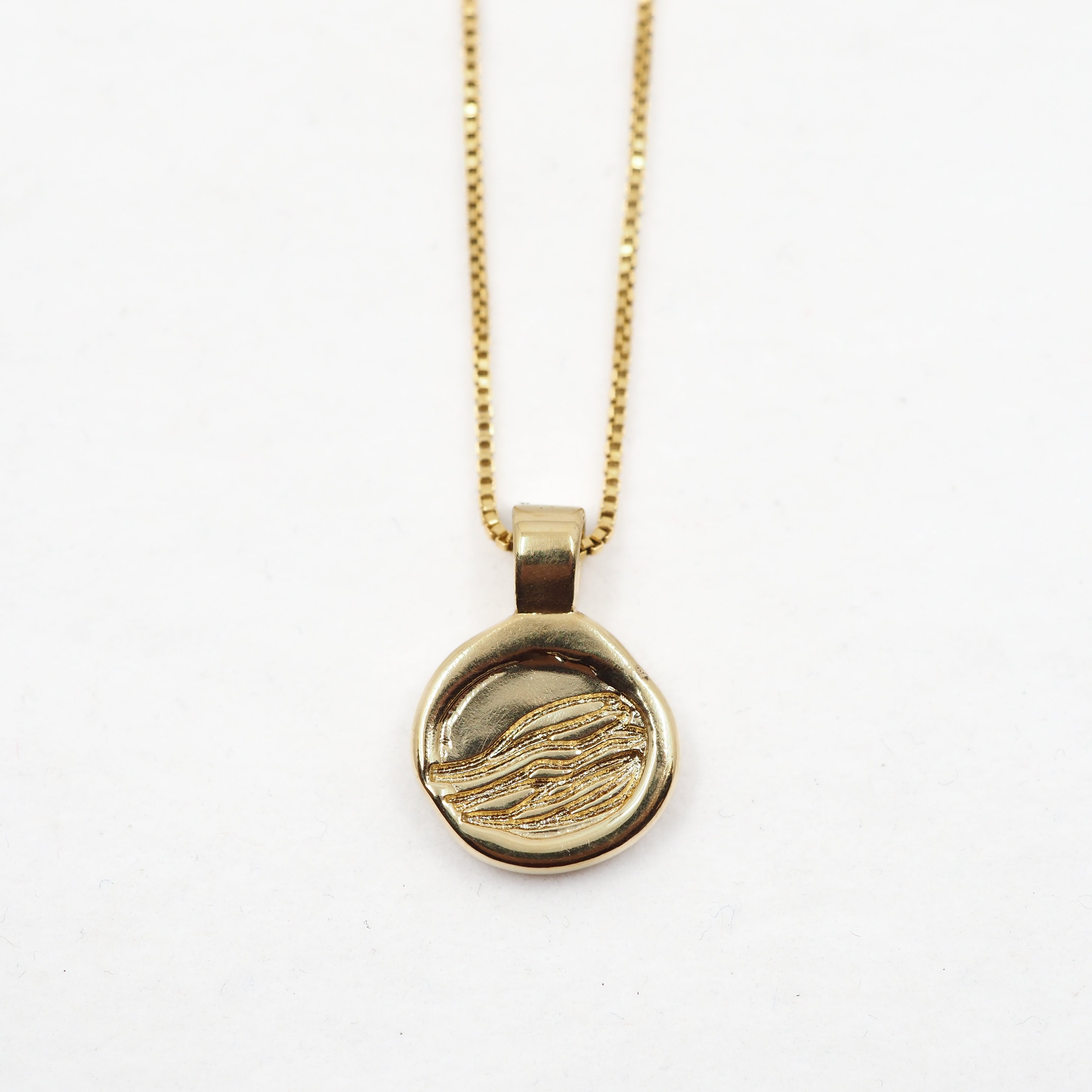 Wave Love Charm Pendant - Gold Plated
