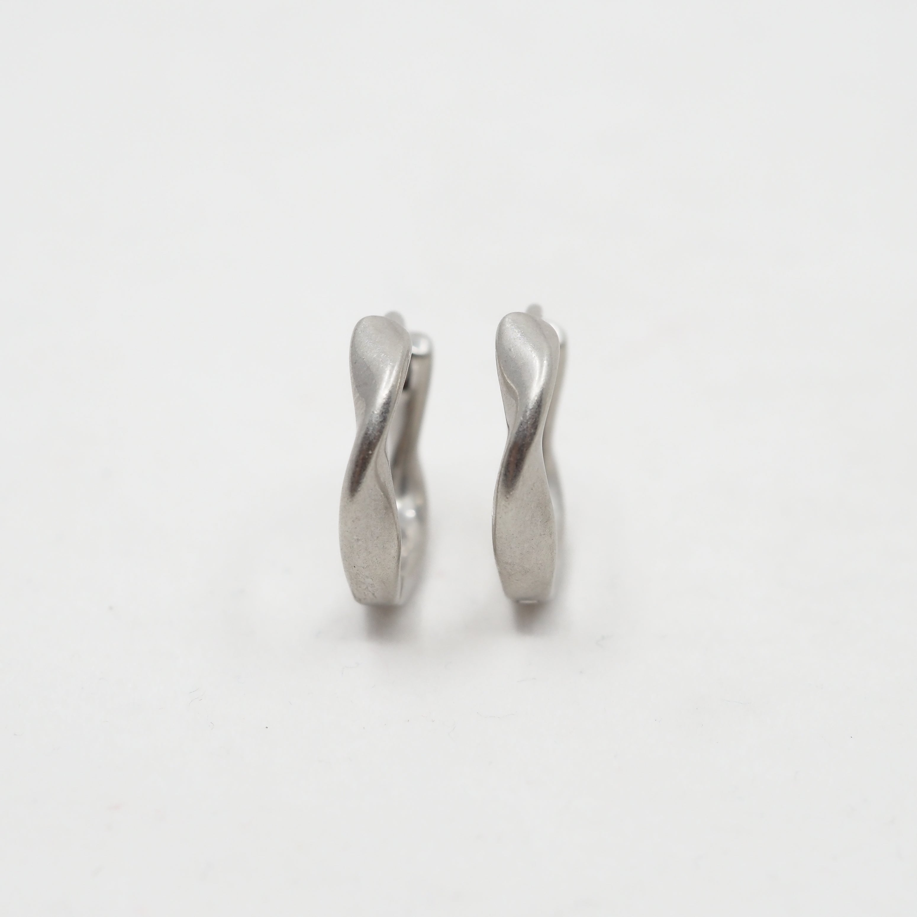 Organic Huggie Hoops - Sterling Silver