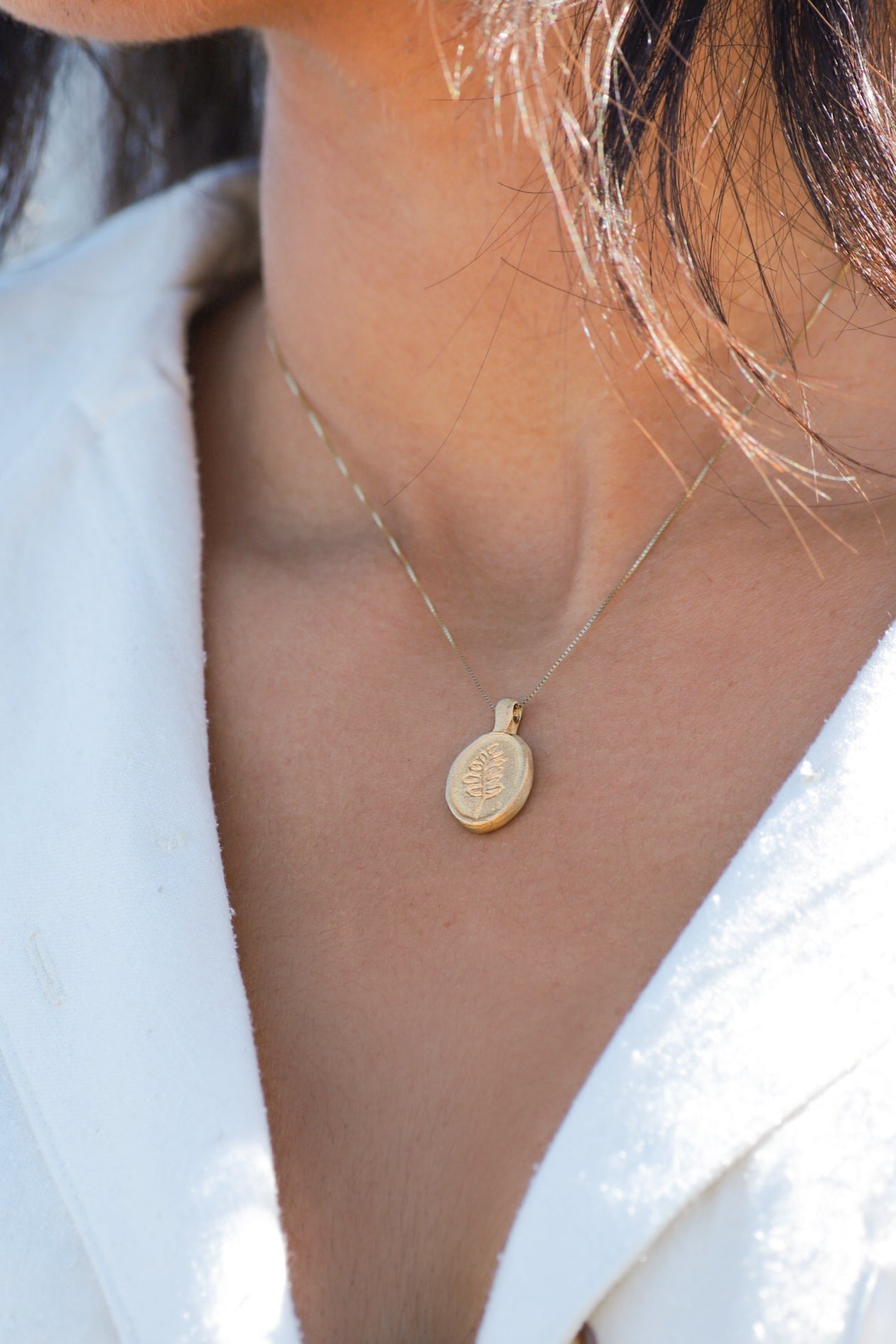 10K Gold Lupine Pendant Necklace