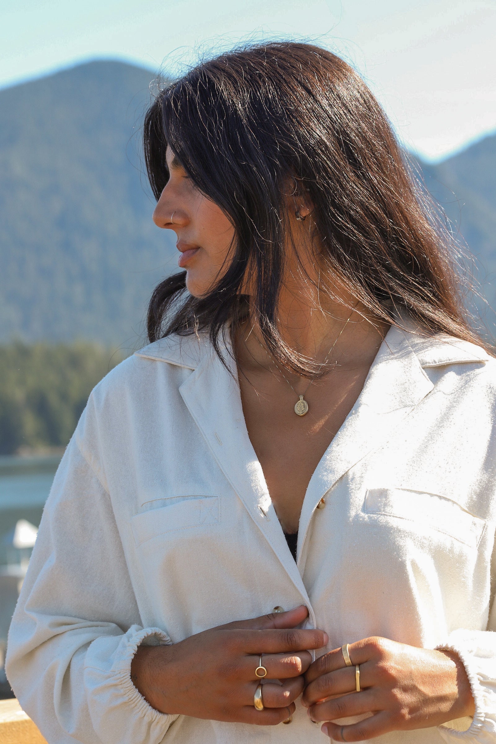 10K Gold Lupine Pendant Necklace