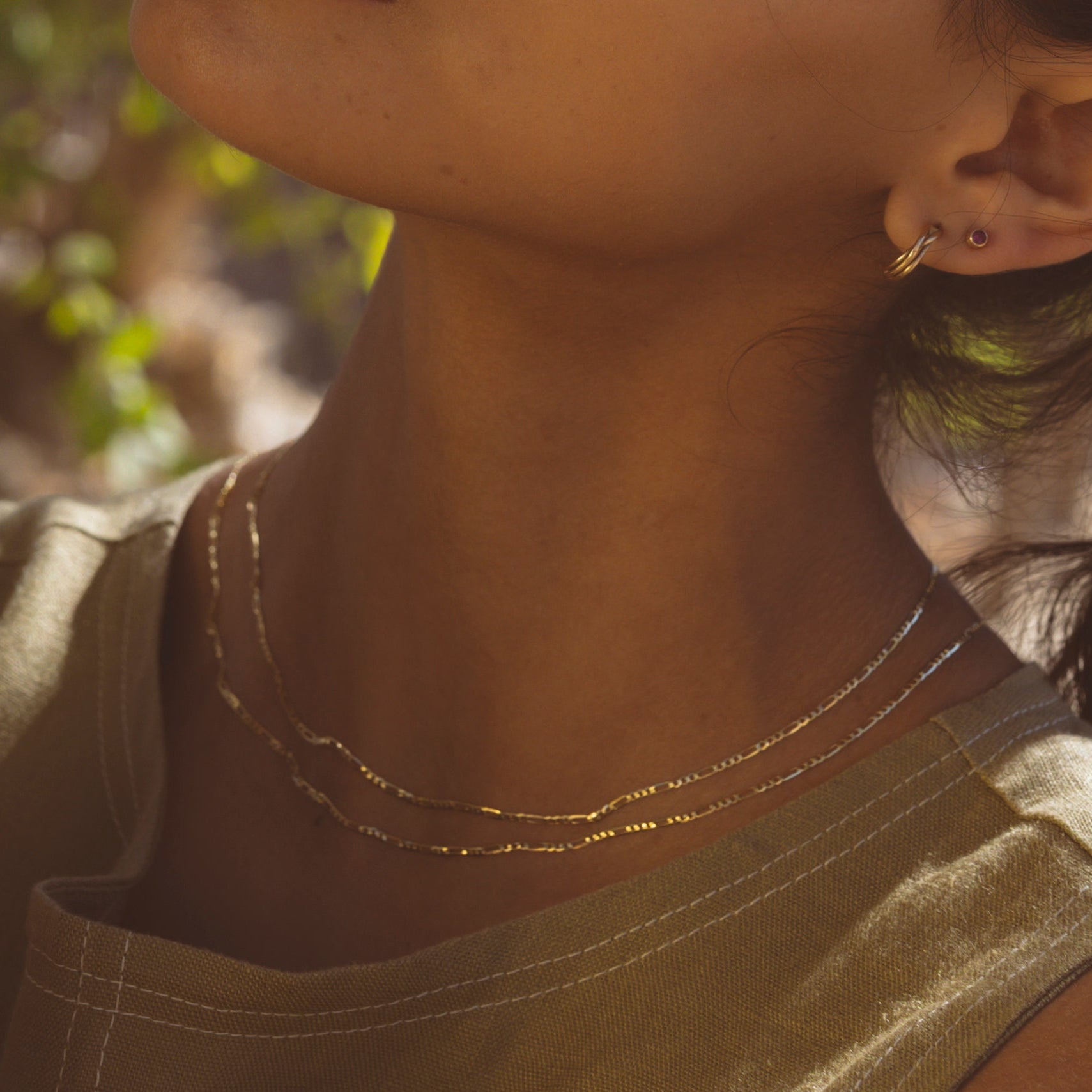 10k Gold Figaro Chain Necklace