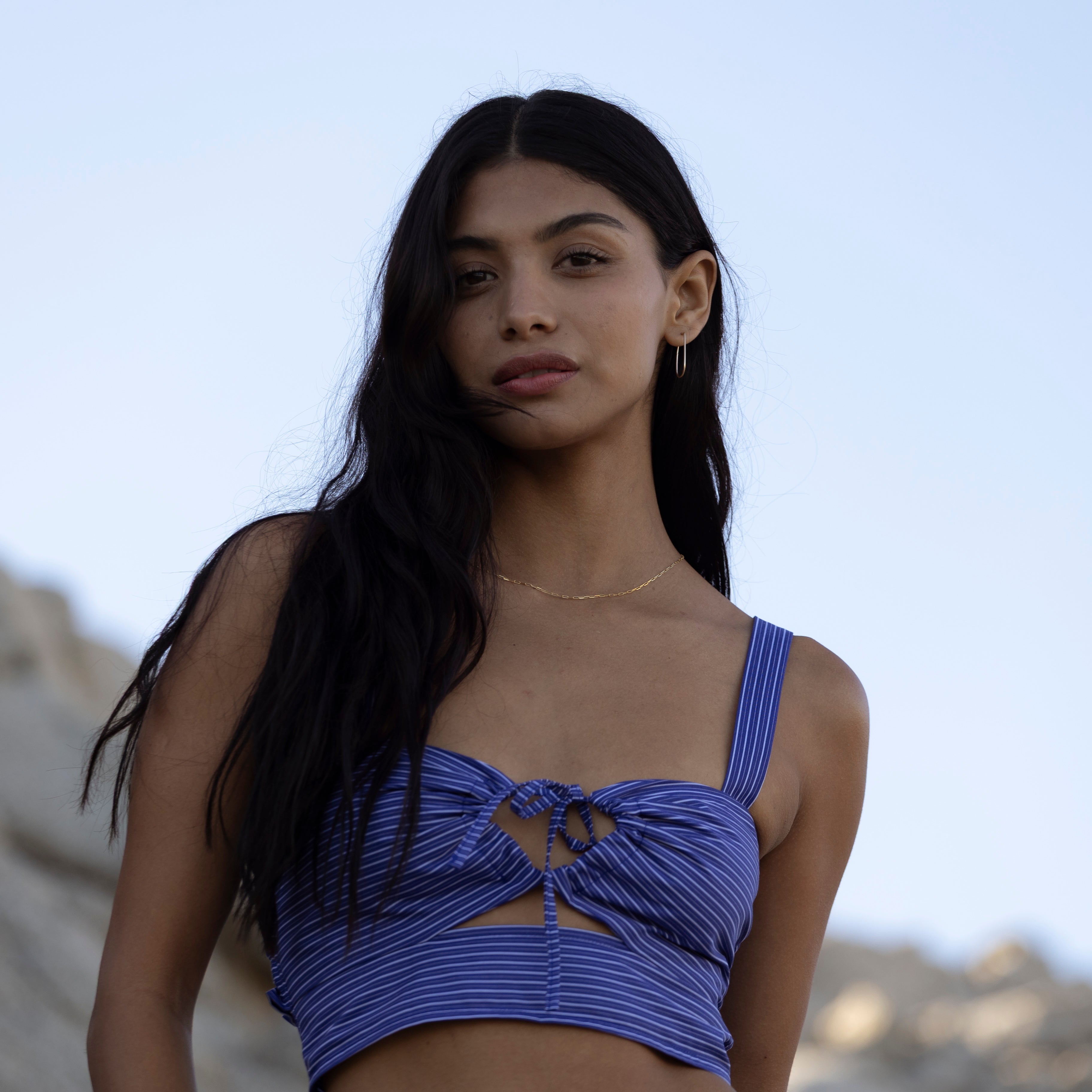 10k Gold Teardrop Half-Hammered Hoops