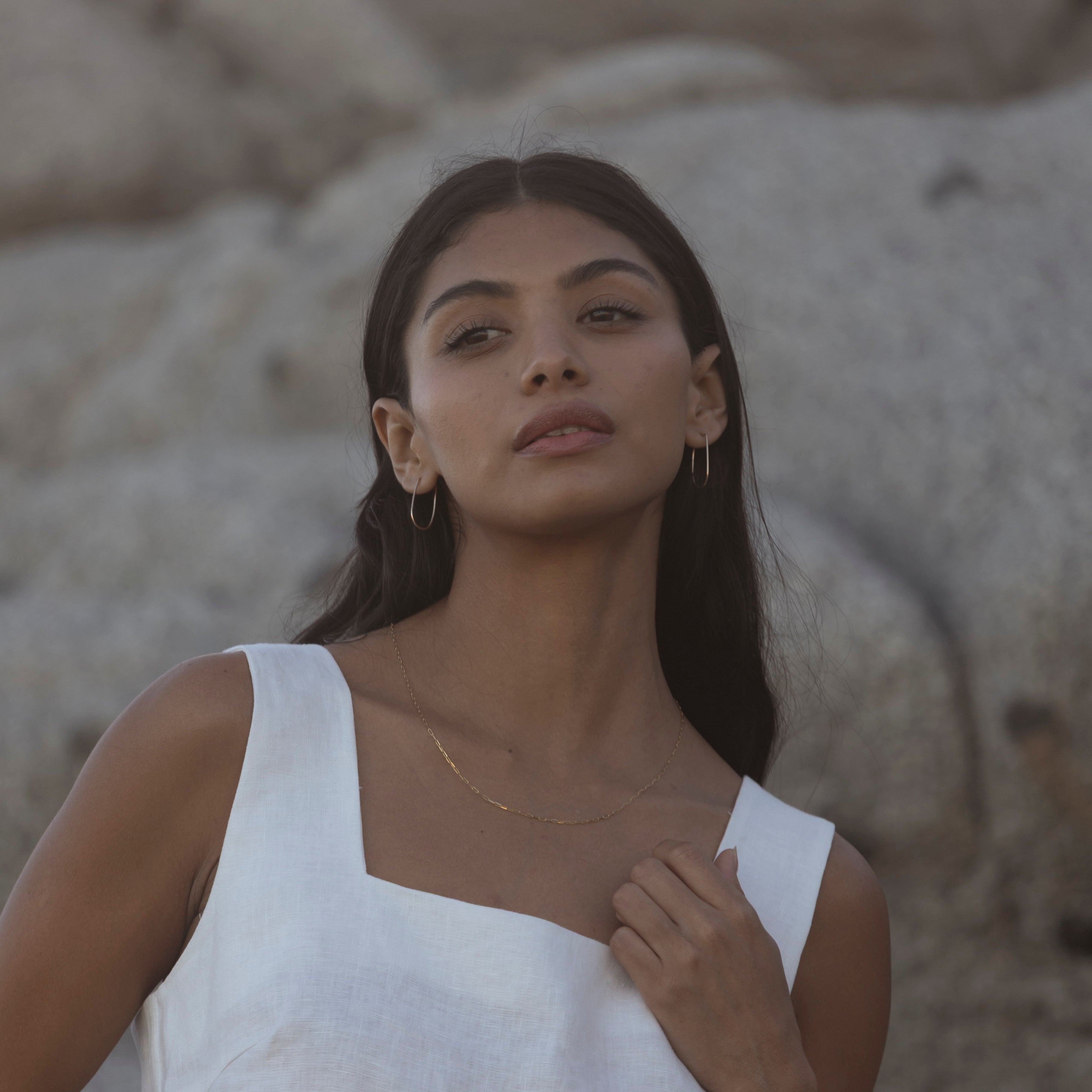 10k Gold Teardrop Half-Hammered Hoops