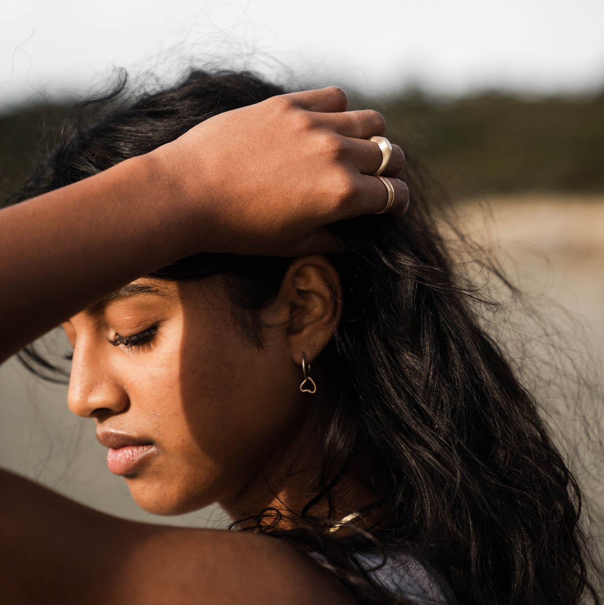 10K Gold Sleeper Hoop with Flair