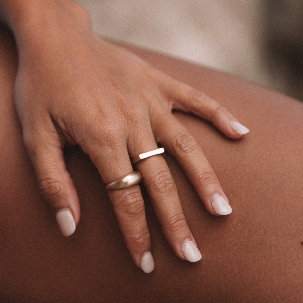10k Gold Square Light Rain Ring