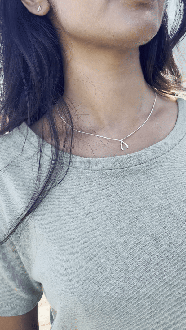 10k Gold Wishbone Necklace