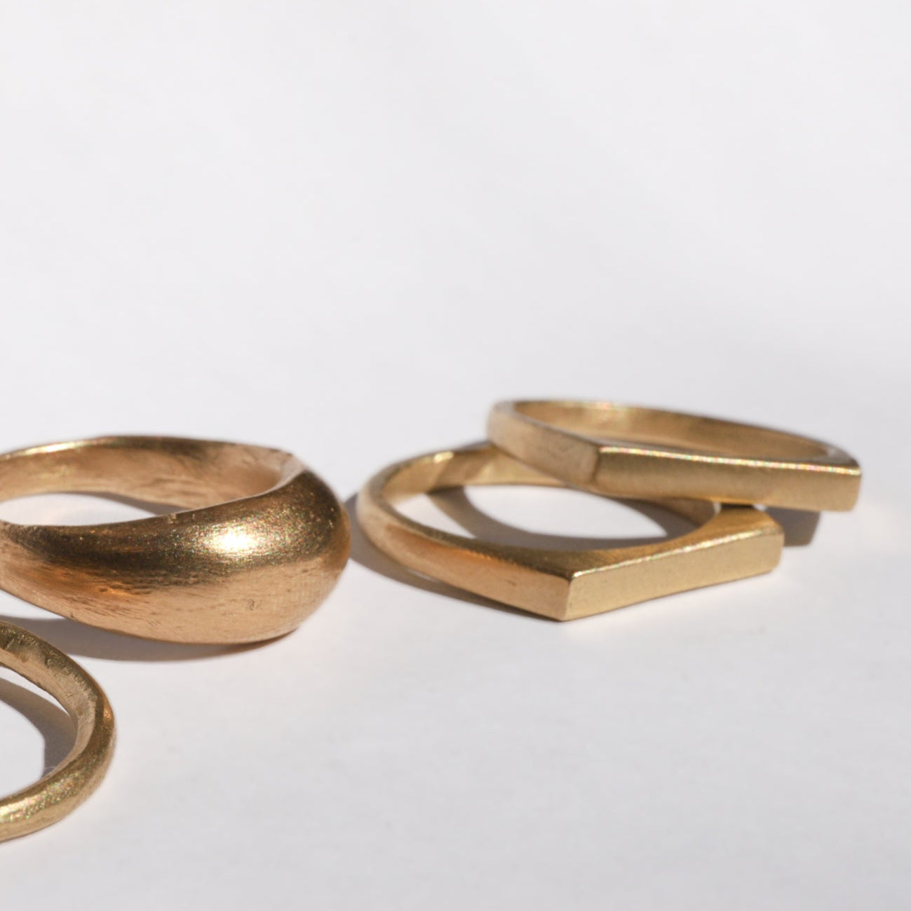 LFJ 10k Gold Square Light Rain Ring