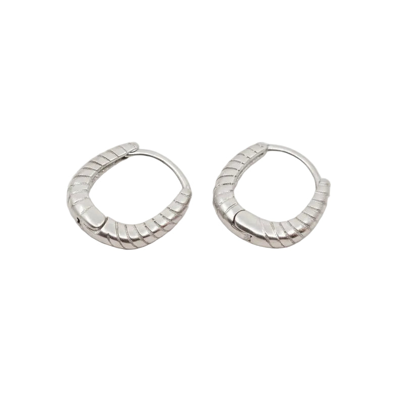 Sterling Silver Braided Huggie Hoops