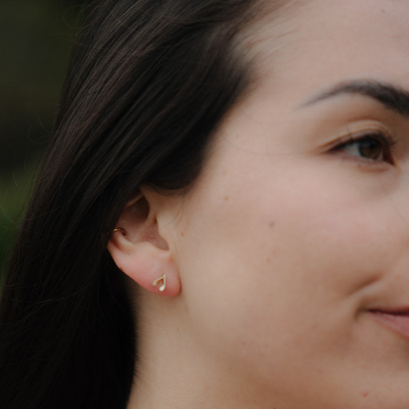 10k Gold Wishbone Earrings