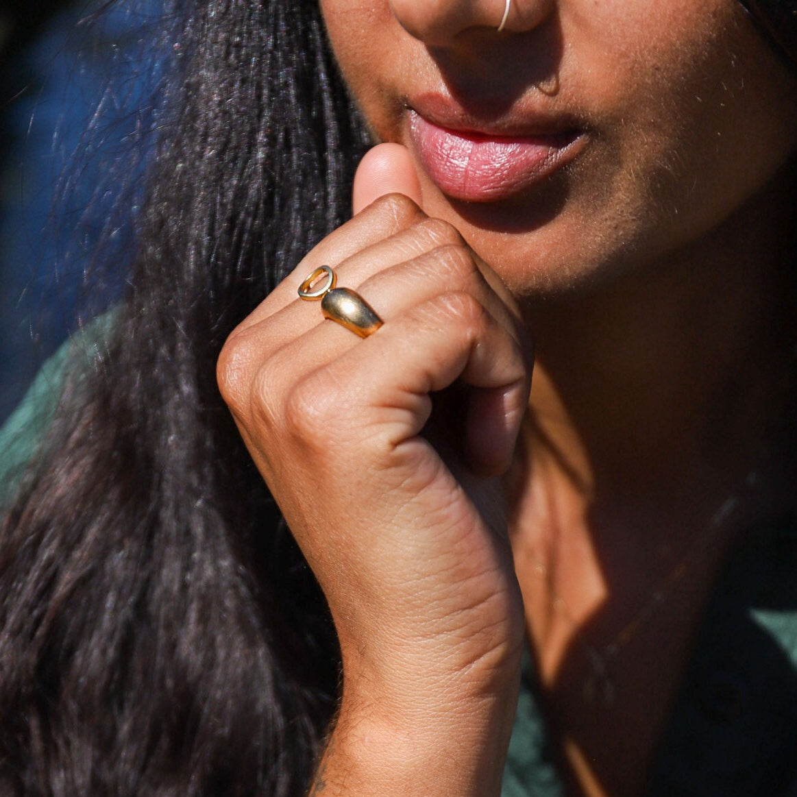 LFJ 10k Gold Bold Rain Ring