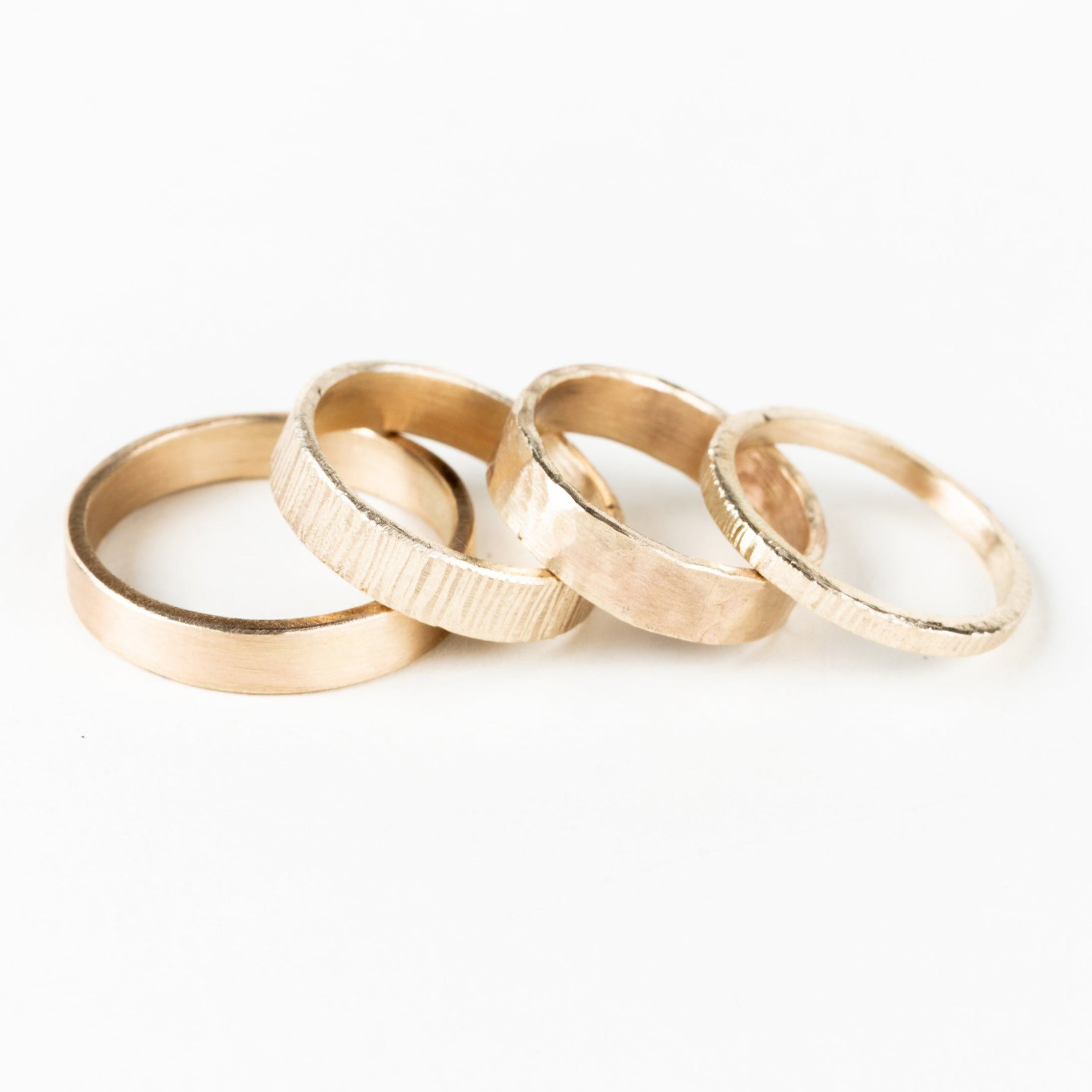 10K Gold Bark Texture Ring