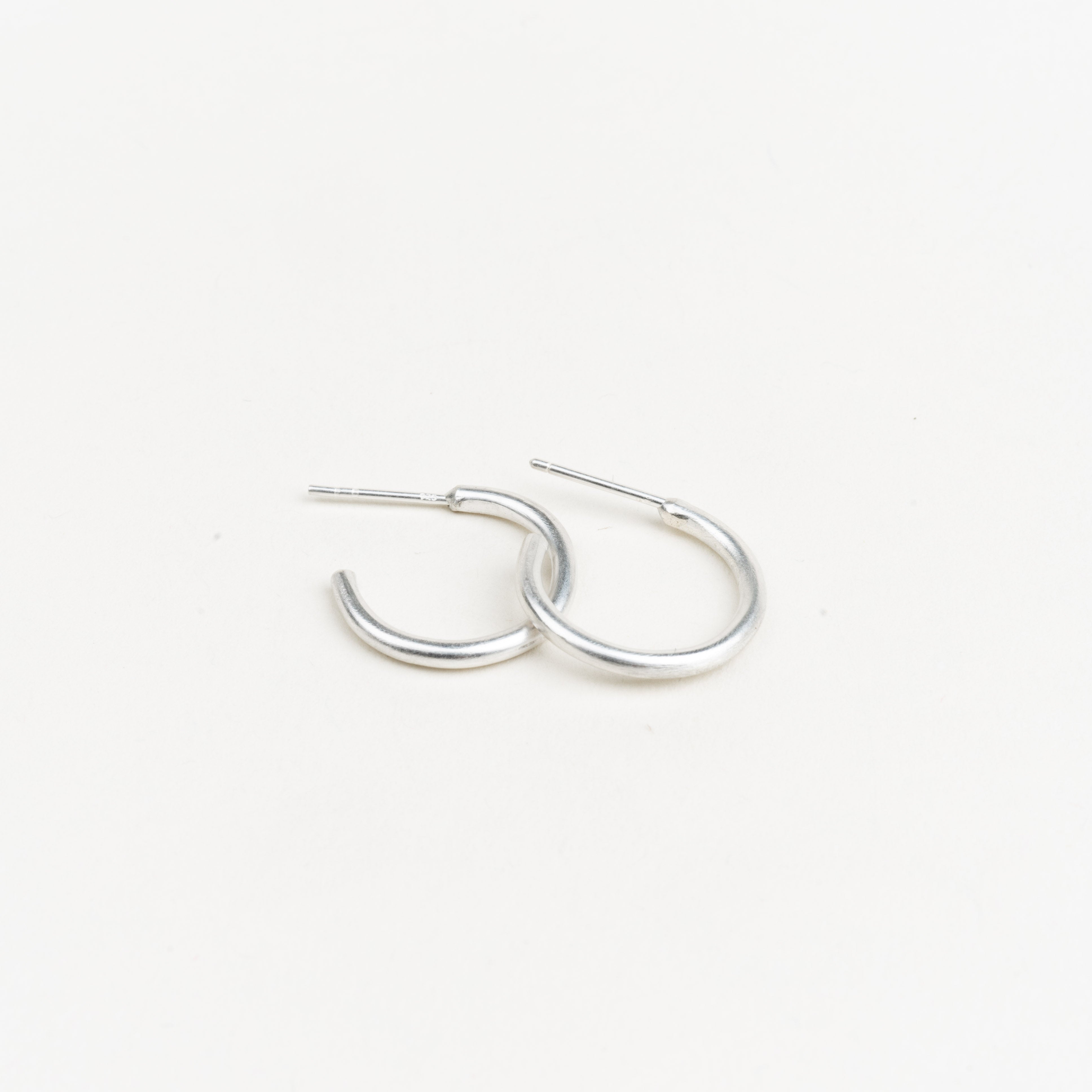 Classic Brushed Hoops - Sterling Silver