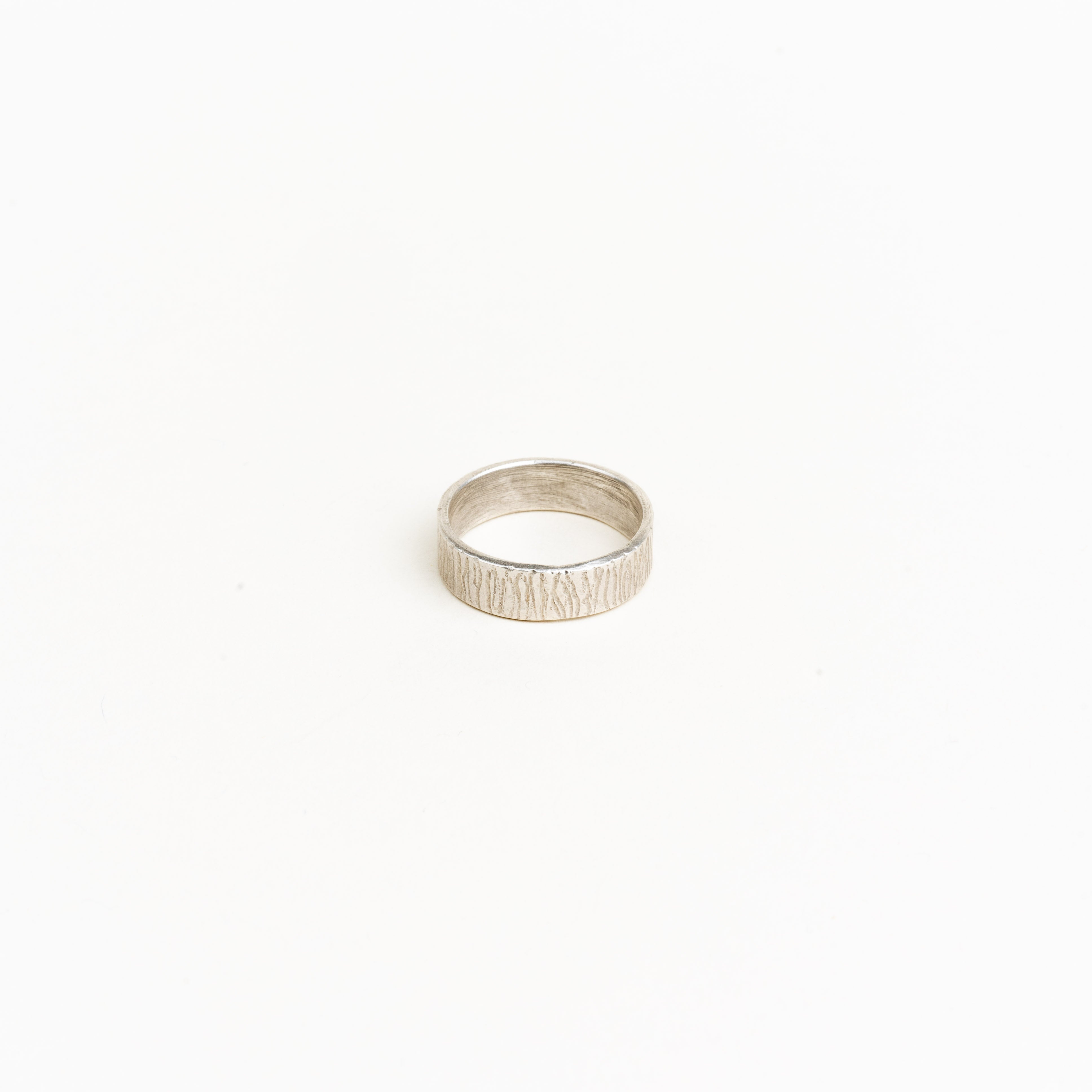 Sterling Silver Bark Textured Band Ring