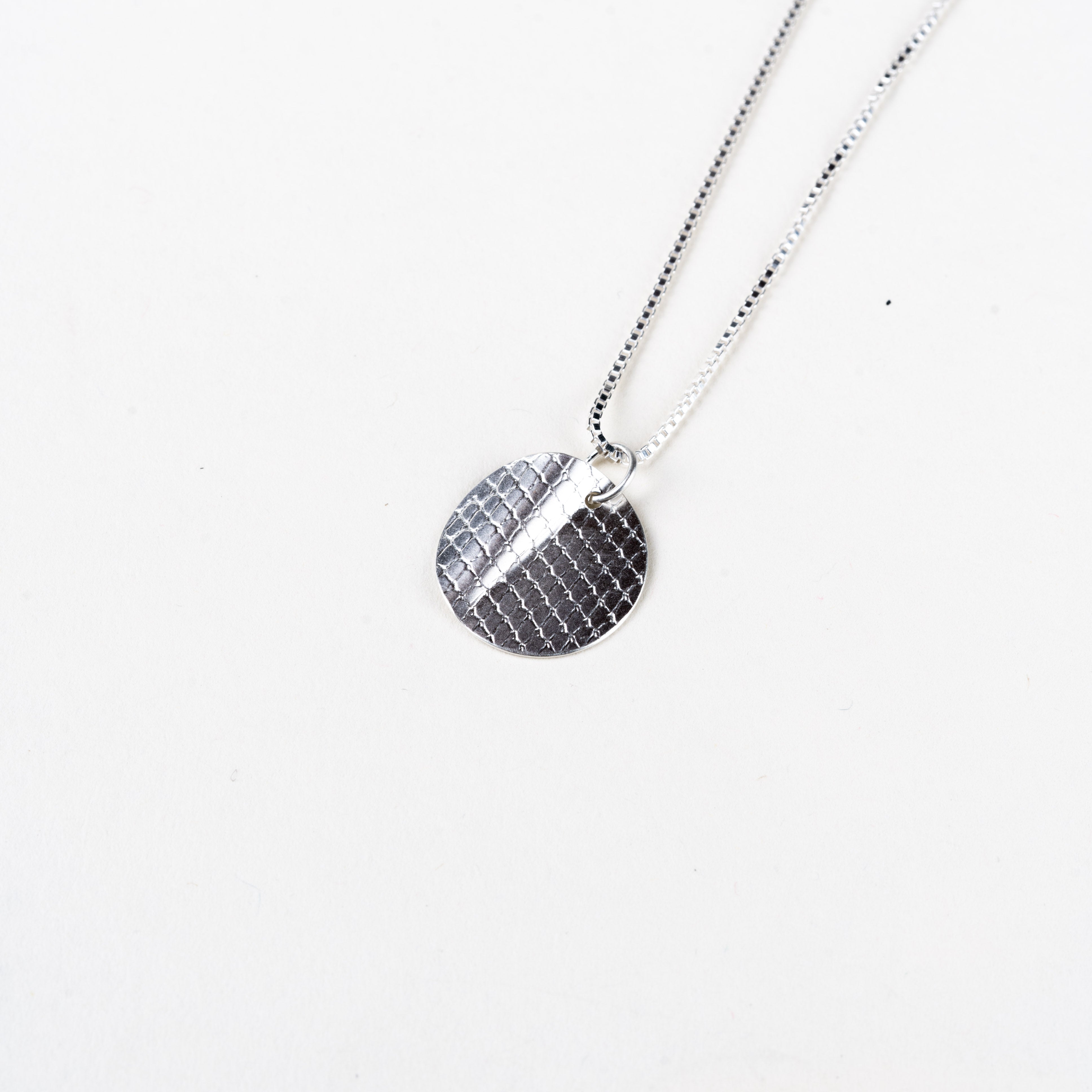 Sterling Silver Orbit Wave Textured Necklace