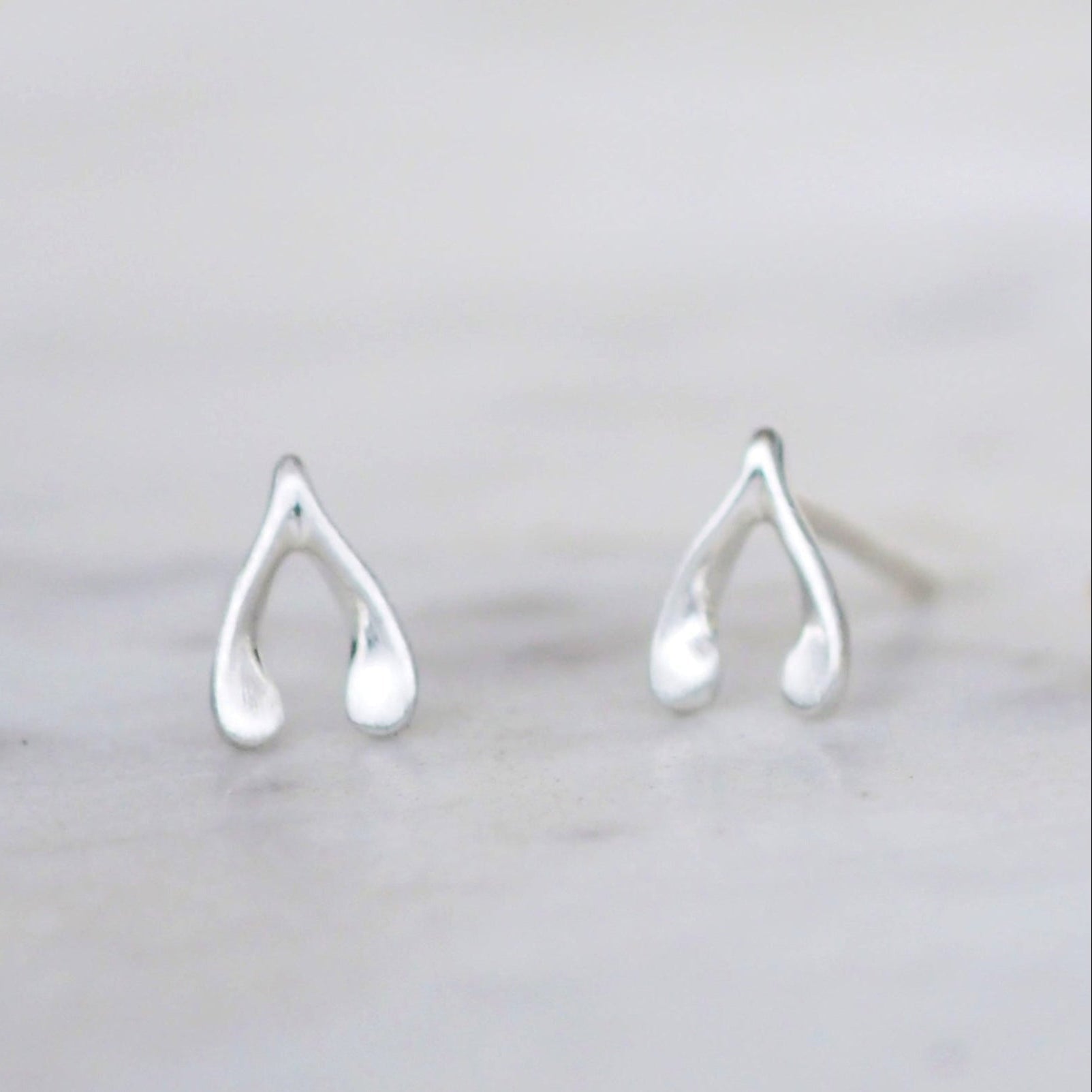 Sterling Silver Wishbone Studs