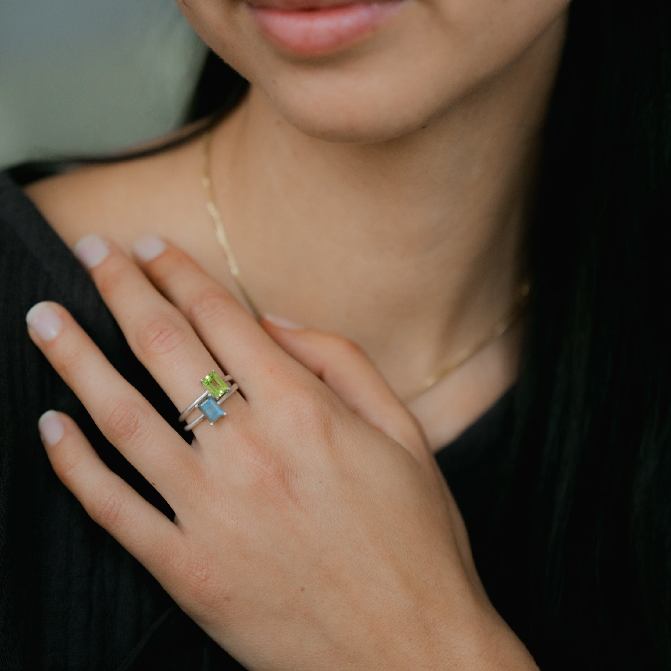 Bague Ophelia en argent sterling - Labradorite
