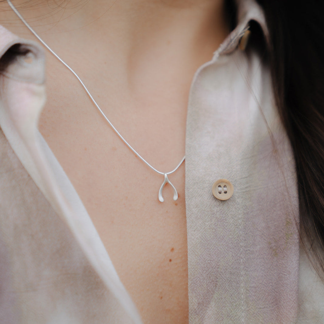 Wishbone Necklace - Sterling Silver