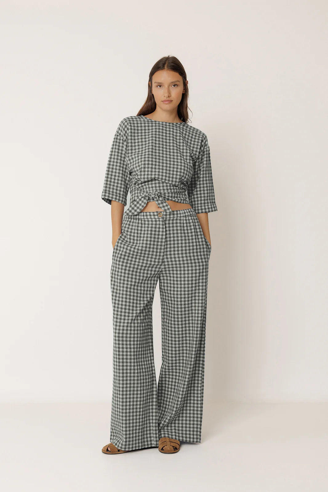 Indi & Cold - Gingham Wrap Top