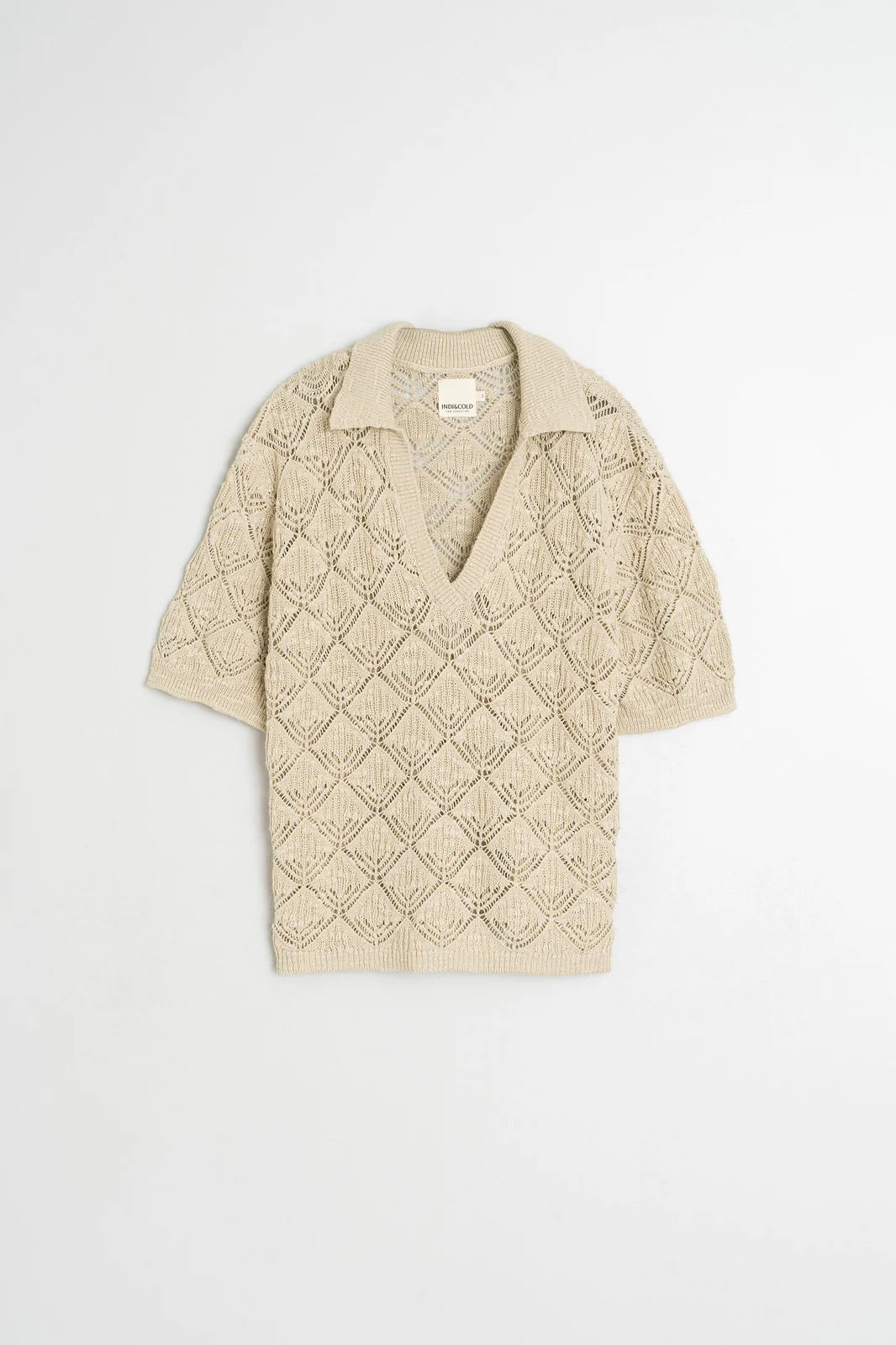 Indi & Cold - Lace Knit V Neck