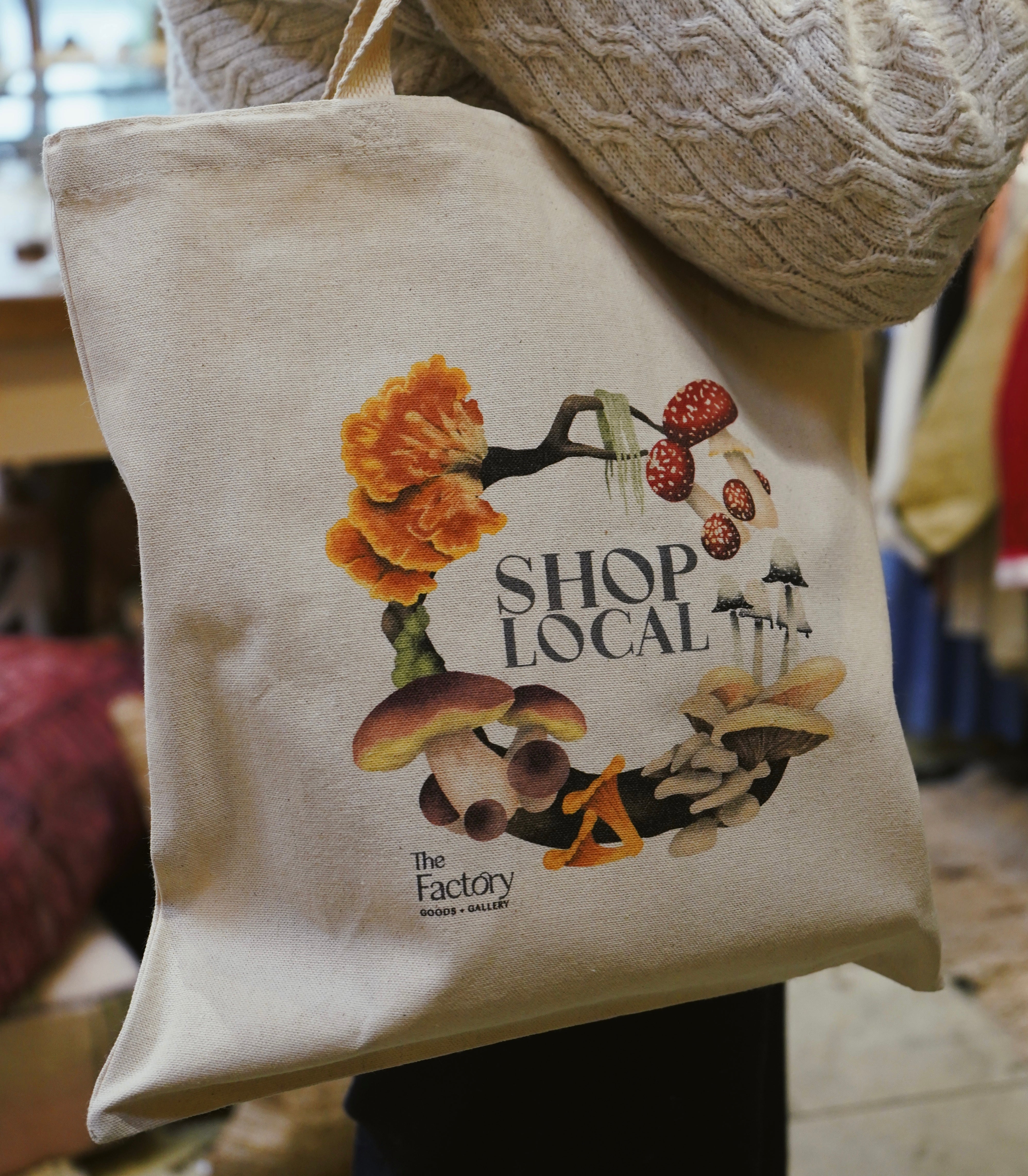 Factory Shop Local Tote Bag Mushrooms