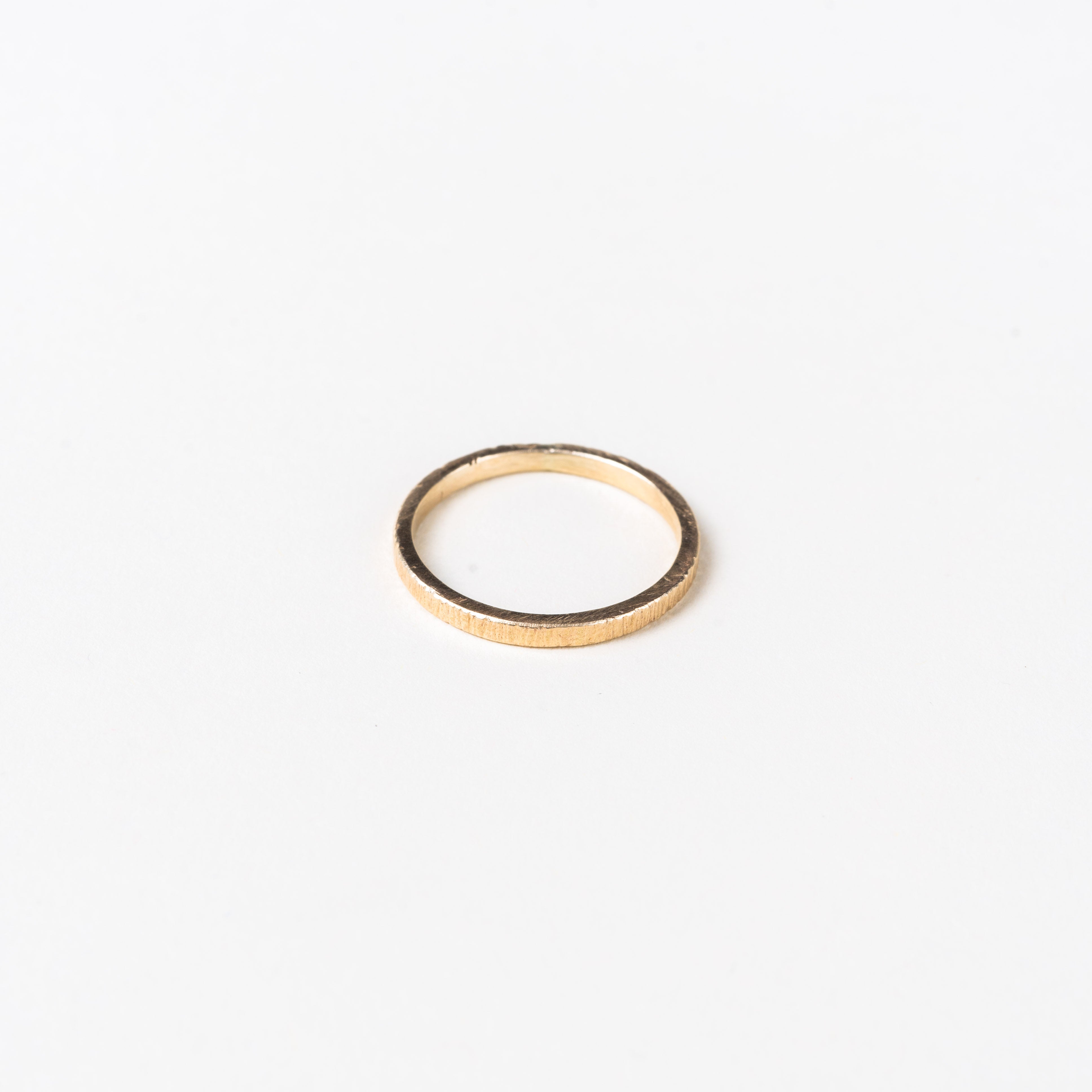 10K Gold Bark Texture Ring