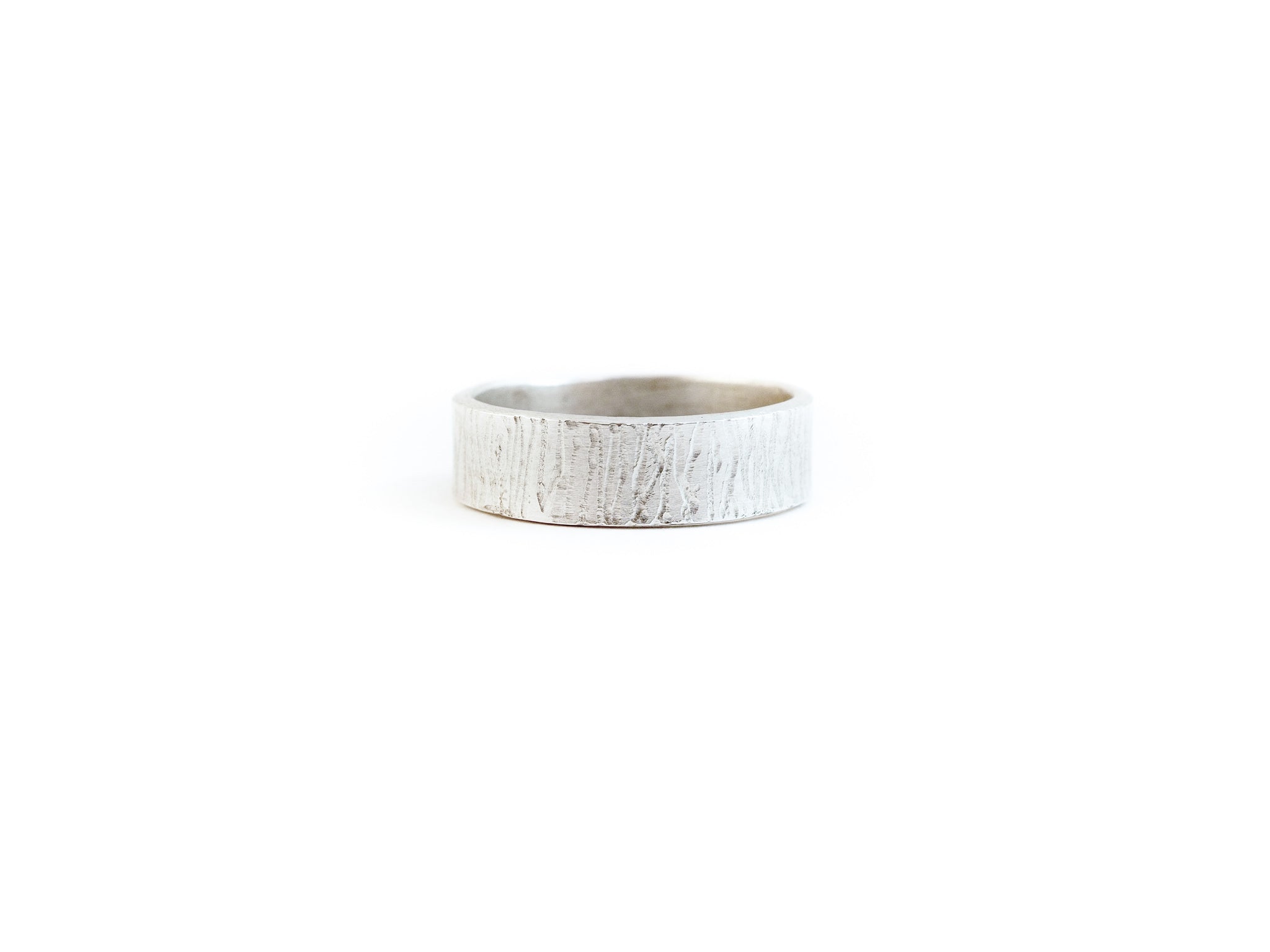 Bark texture ring handmade in tofino bc