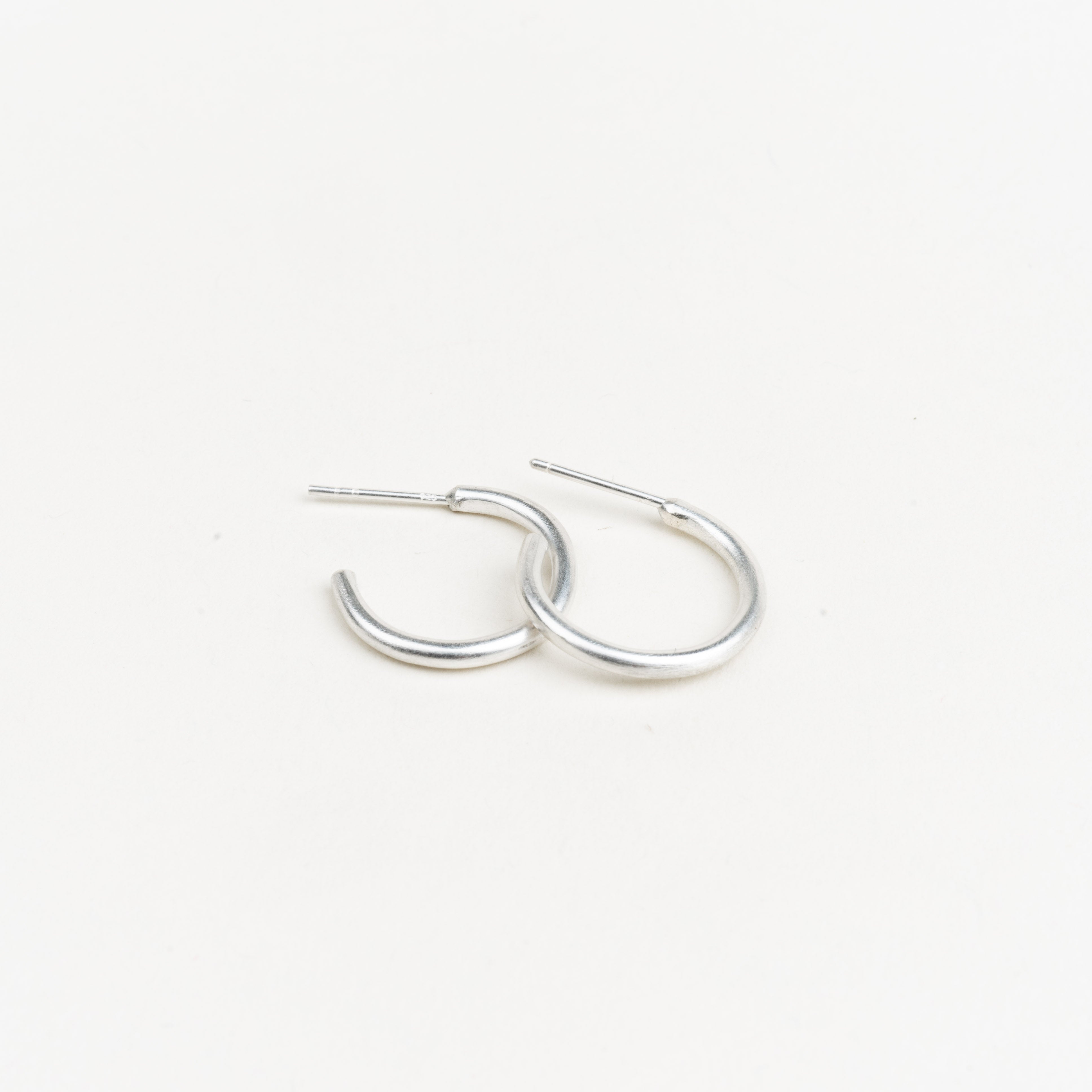 Sterling Silver Classic Brushed Hoops